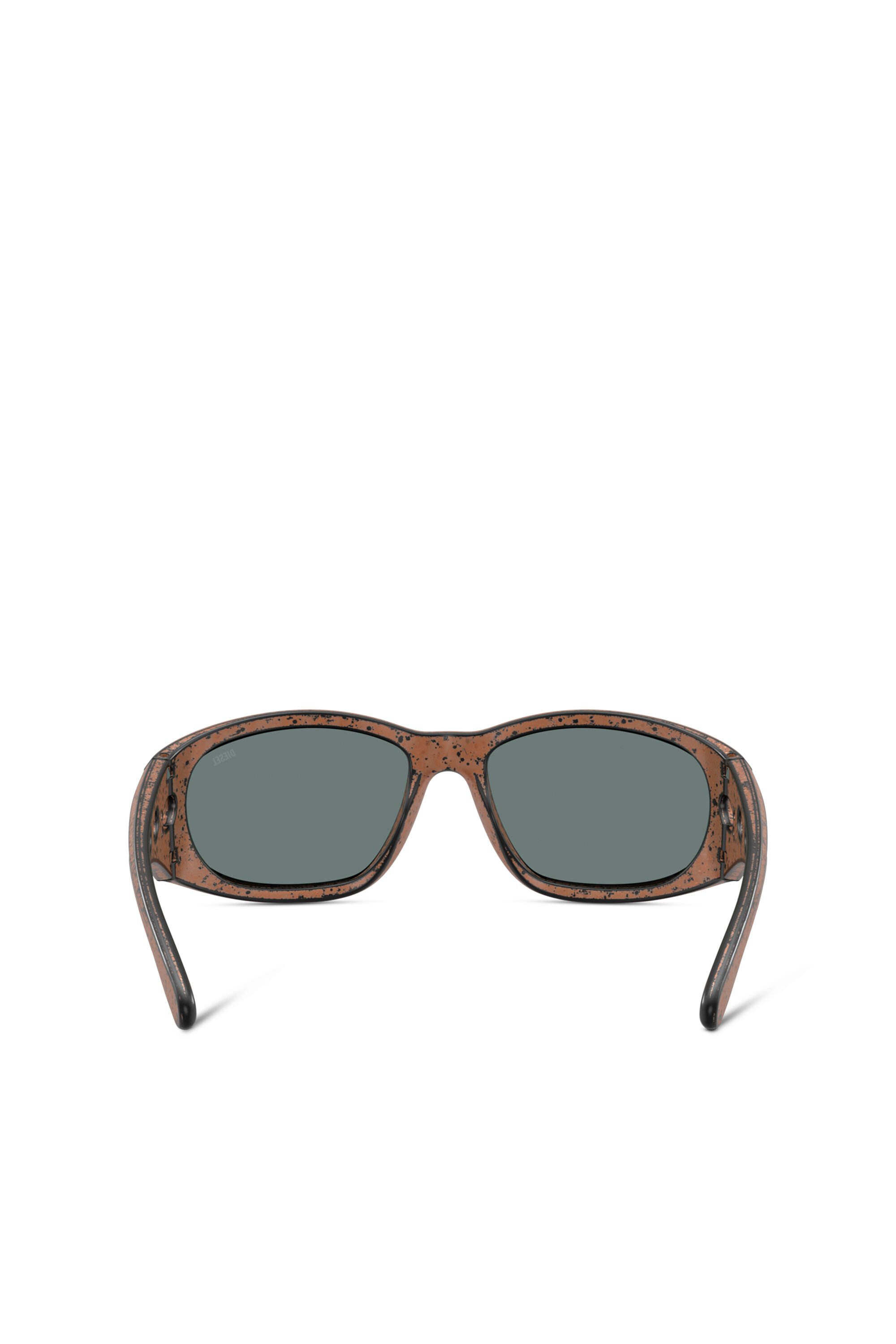 Diesel - 0DL3012U, Unisex's Rectangle sunglasses in ブラウン - 3