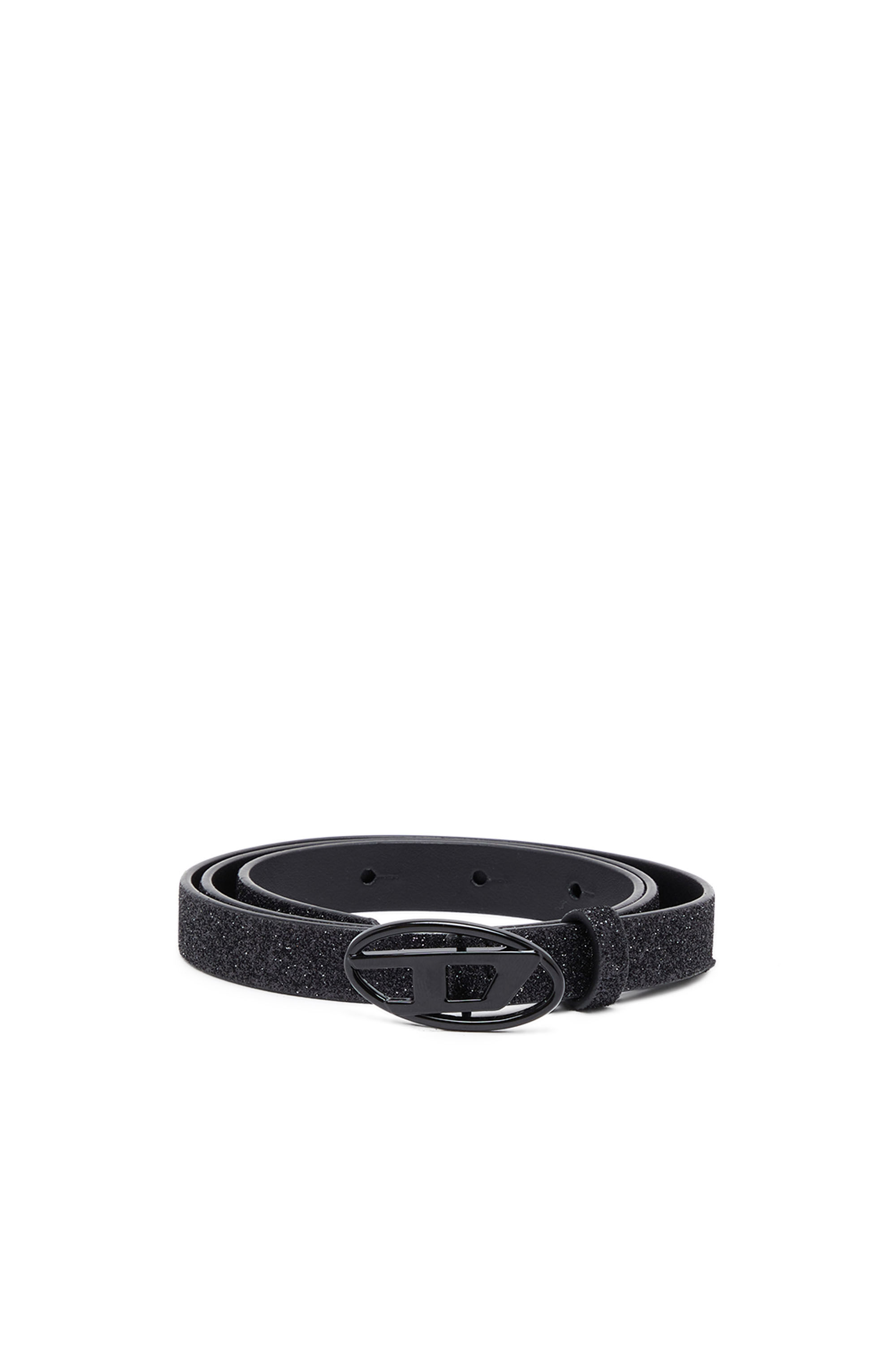 B-1DR 15 Slim glittery belt with Oval D buckle｜ブラック 