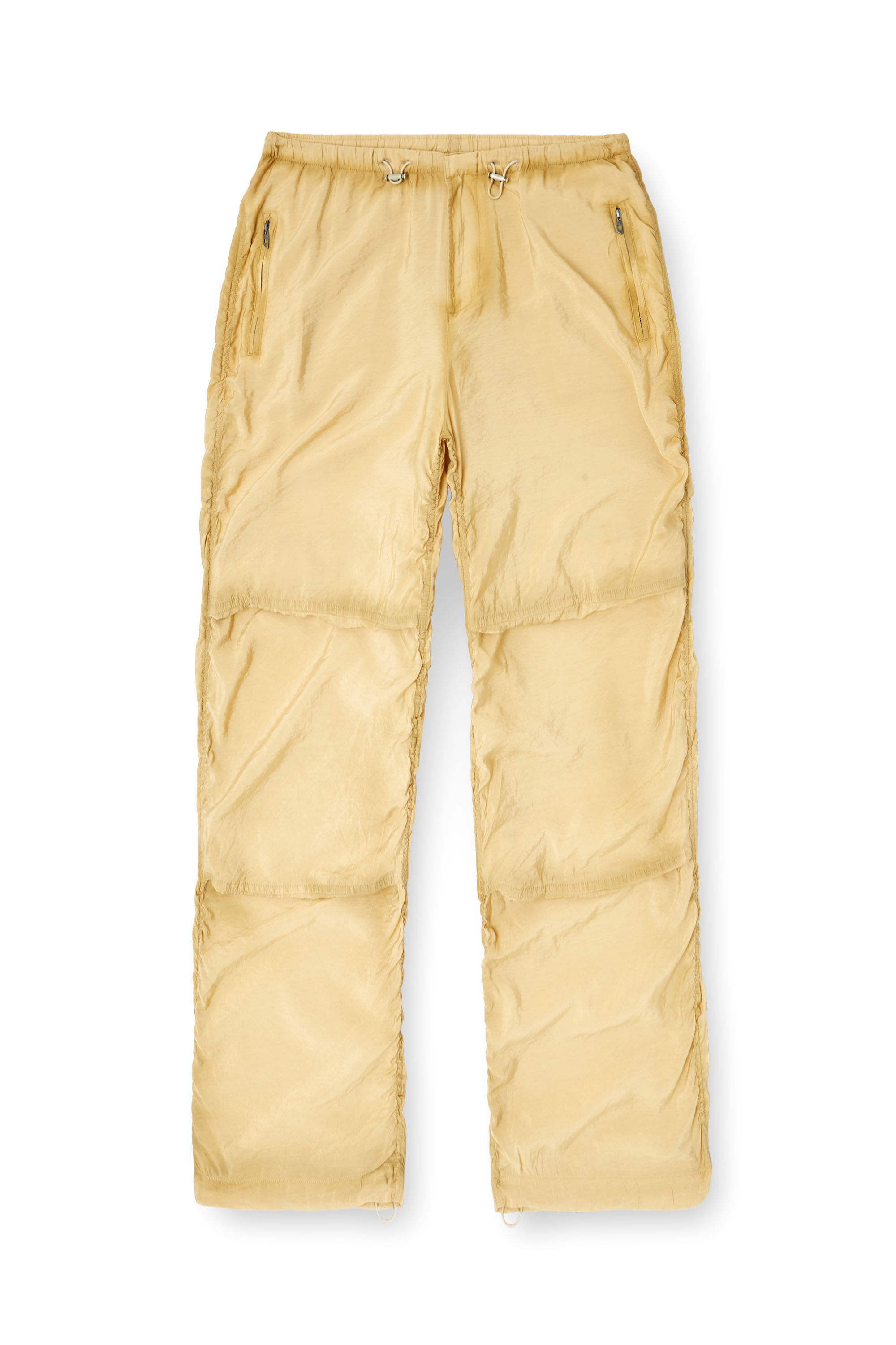 Diesel - P-DAILY, Male's Utility pants in light, crinkled fabric in ベージュ - 4