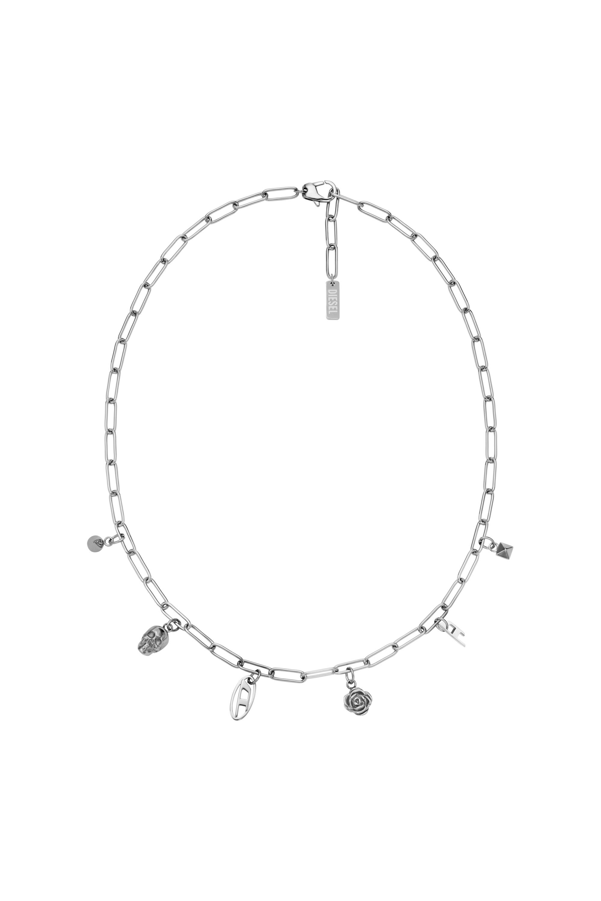 Diesel - DX1605040, Unisex's Stainless Steel Charm Necklace in シルバー - 1
