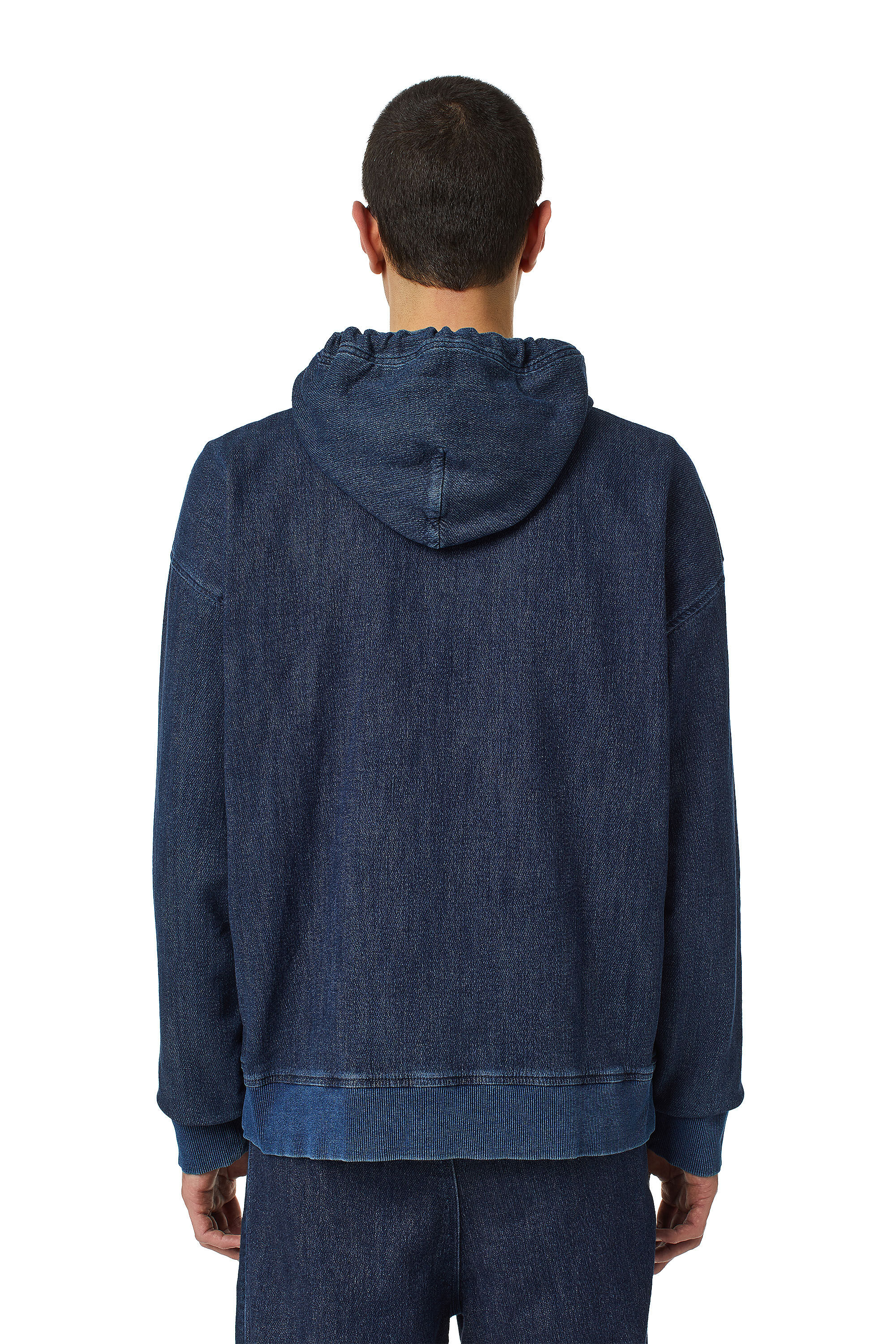 Diesel - D-UM-RIB TRACK DENIM HOODIE,  - Image 5