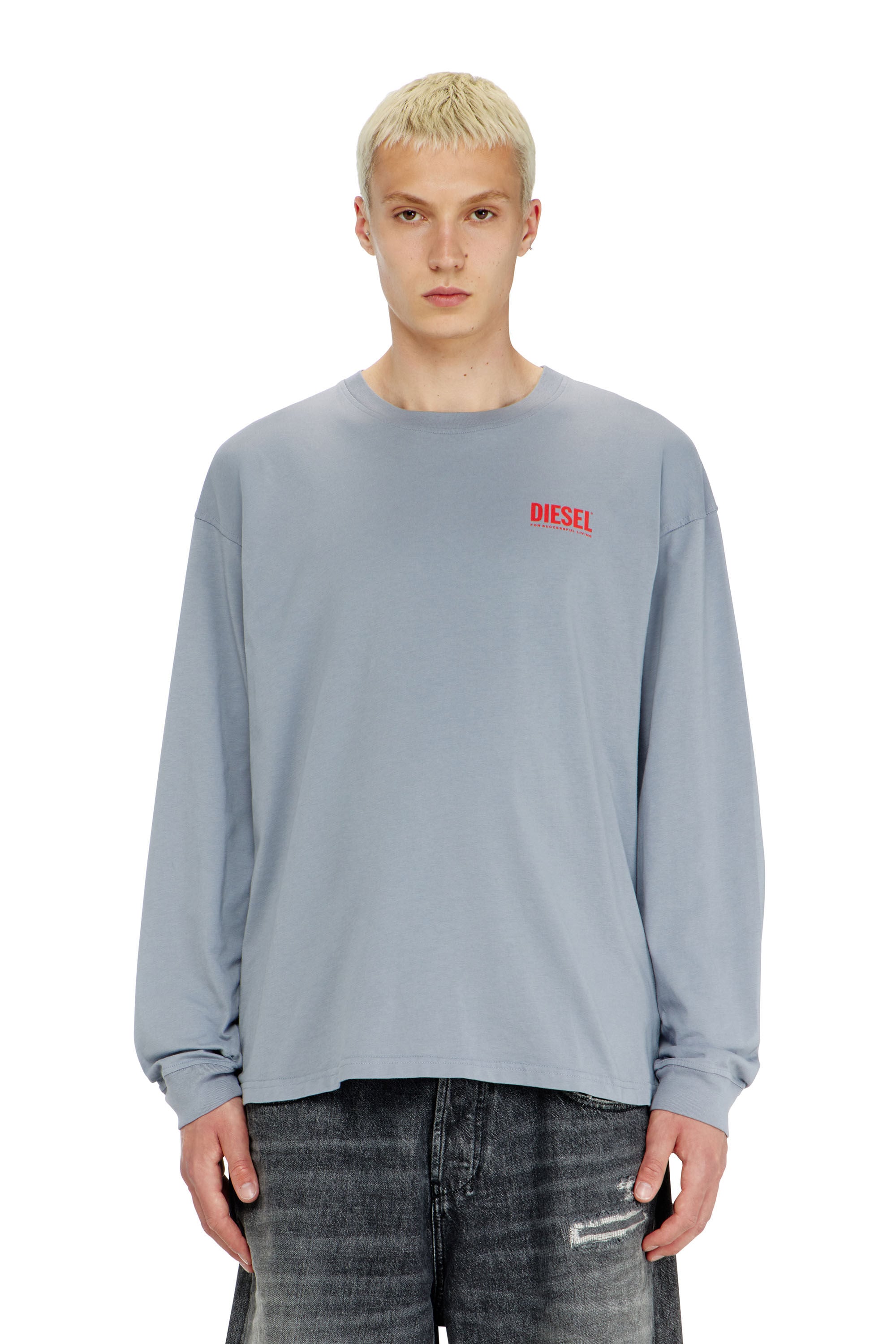 Diesel - T-BOXT-LS-BISK, Male's 長袖Tシャツ in ライトブルー - 3