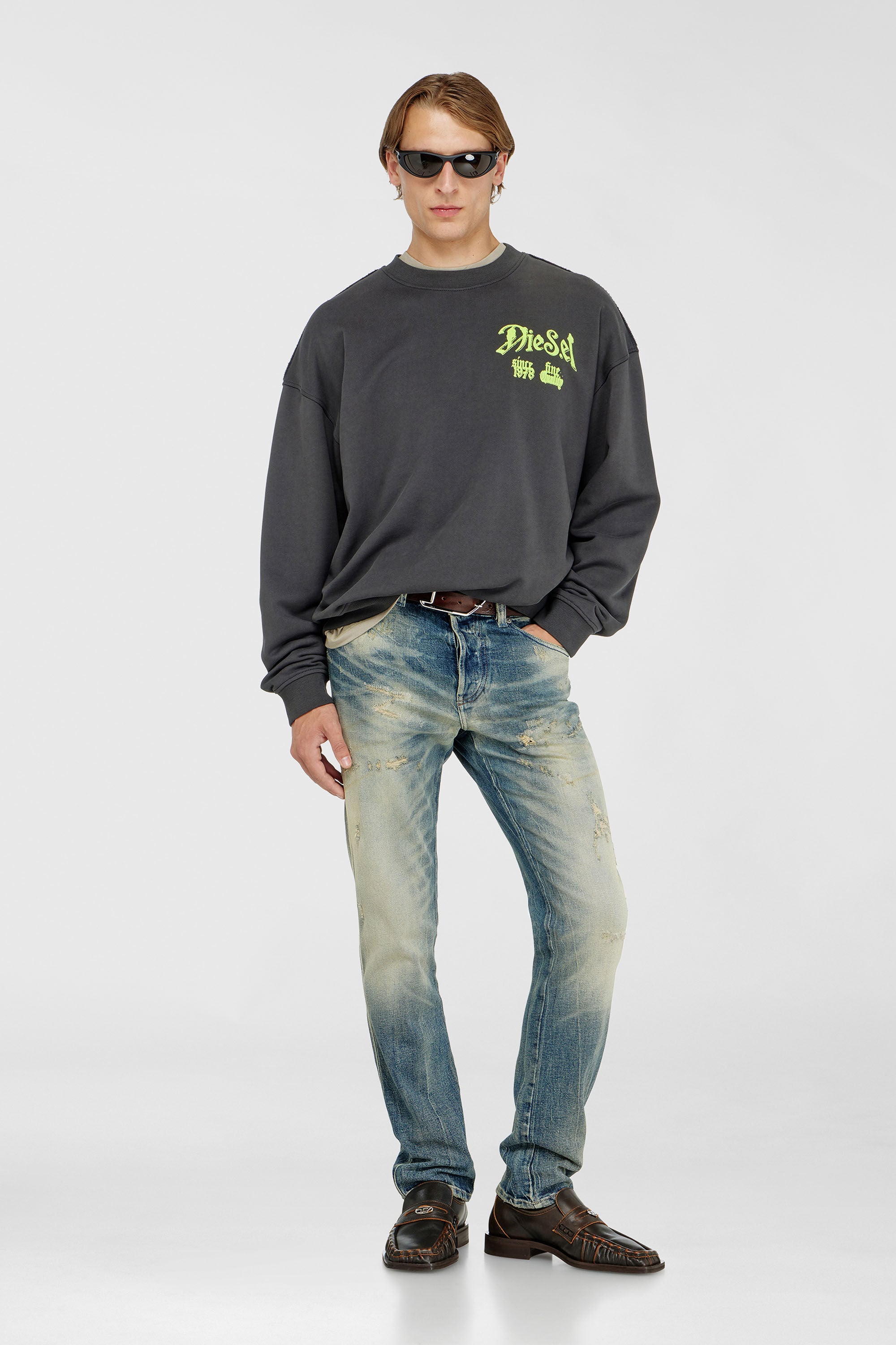 Diesel - S-BOXT-AA2, Male's プルオーバースウェット in ダークグレー - 1