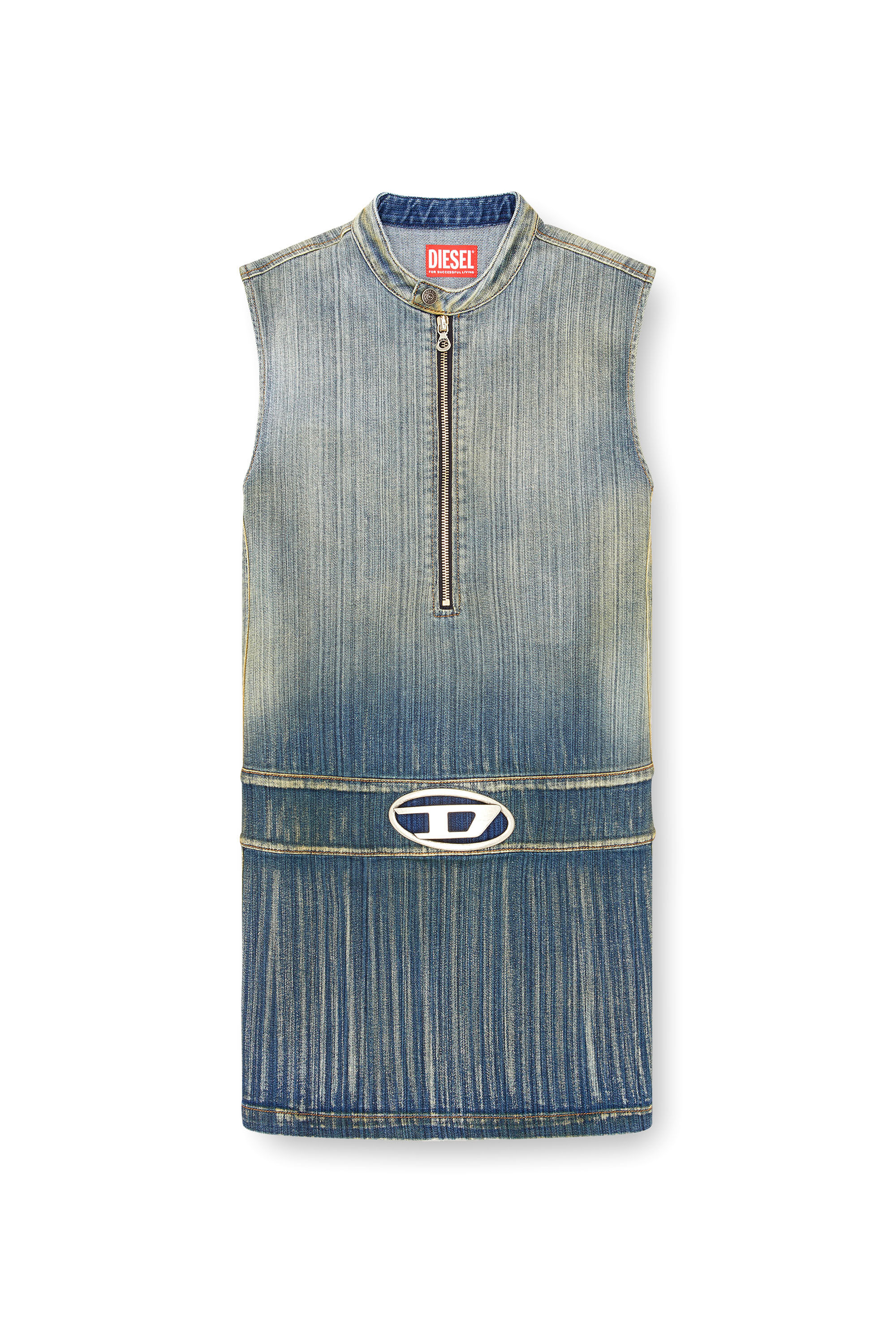 DE-DAME-S Mini dress in streaky heritage denim｜ブルー｜ウィメンズ｜DIESEL