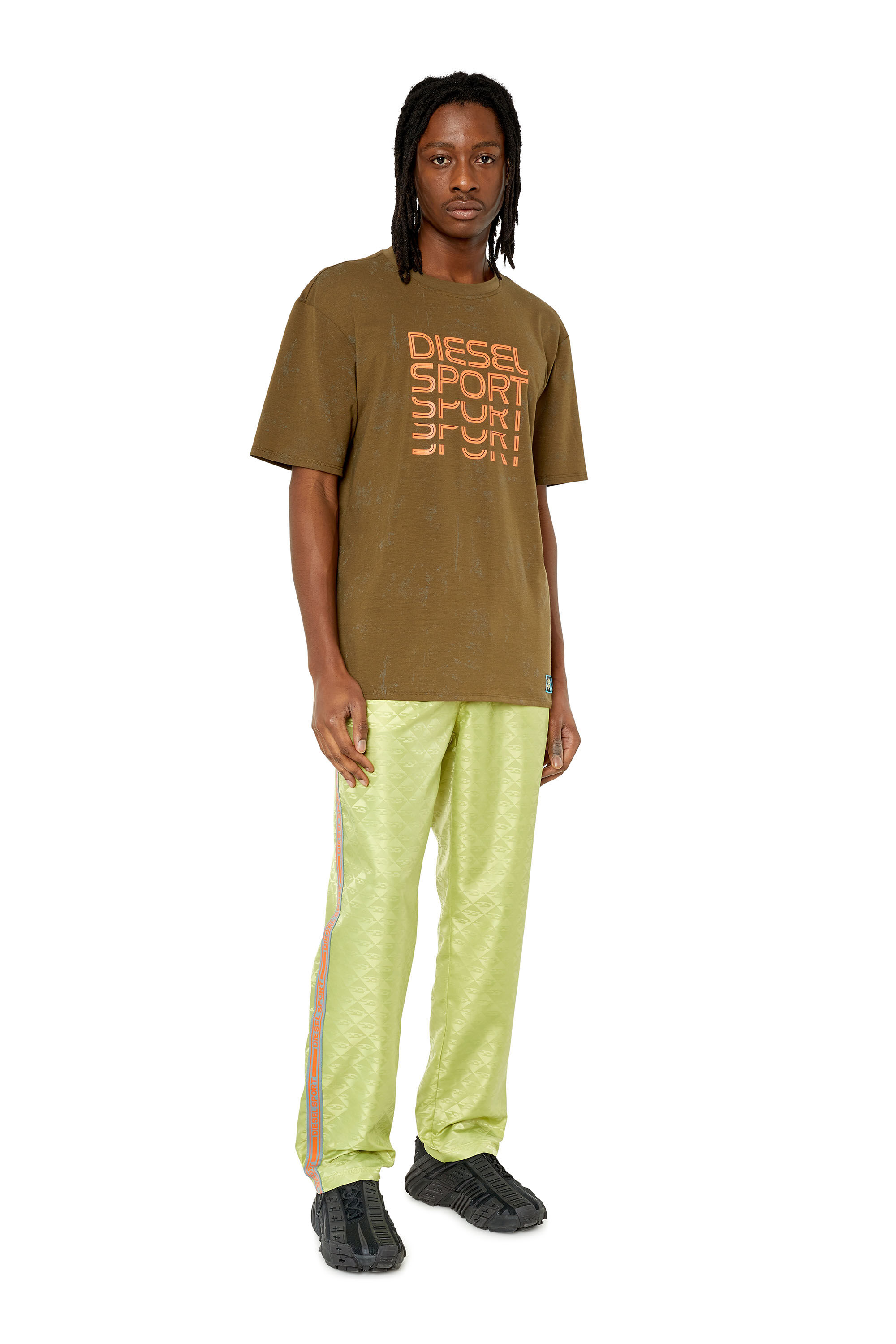 Diesel - AMWB-CREED-HT26, Male's トラックパンツ トレーニング DIESEL SPORT in グリーン - 4