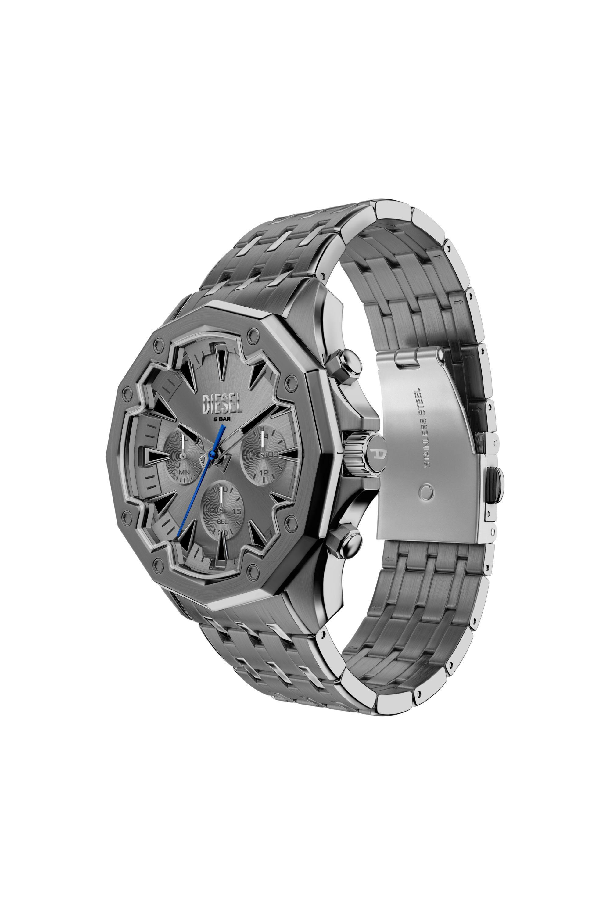 中古◆タイムフレームガンメタルダイヤルグレー◆ディーゼル DZ4708 WATCH Stinger Gunmetal Stainless Steel Watch｜グレー