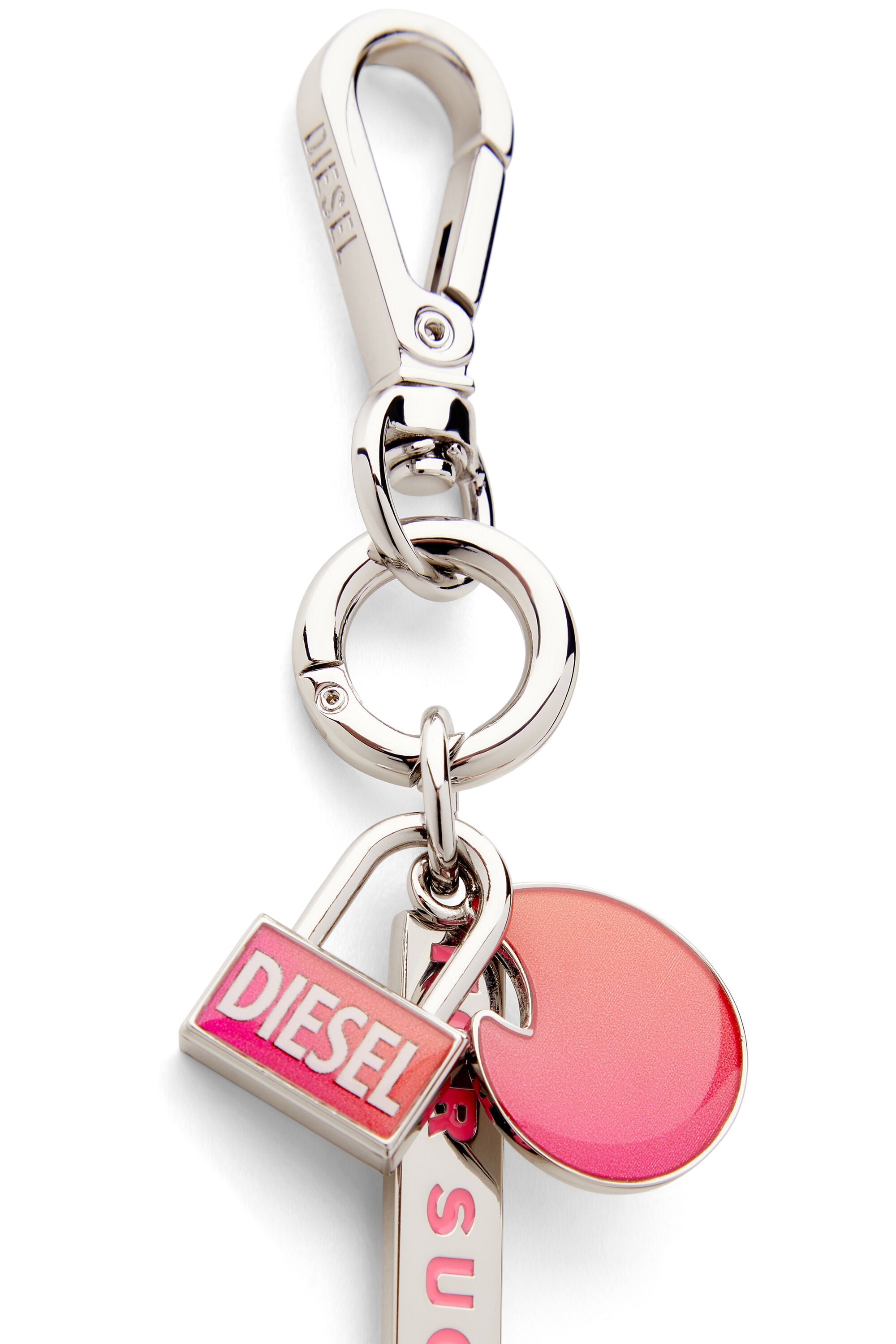 Diesel - TINDER CHARM, Unisex's Degrad&eacute; metal keyring in シルバー/ピンク / ホワイト - 3