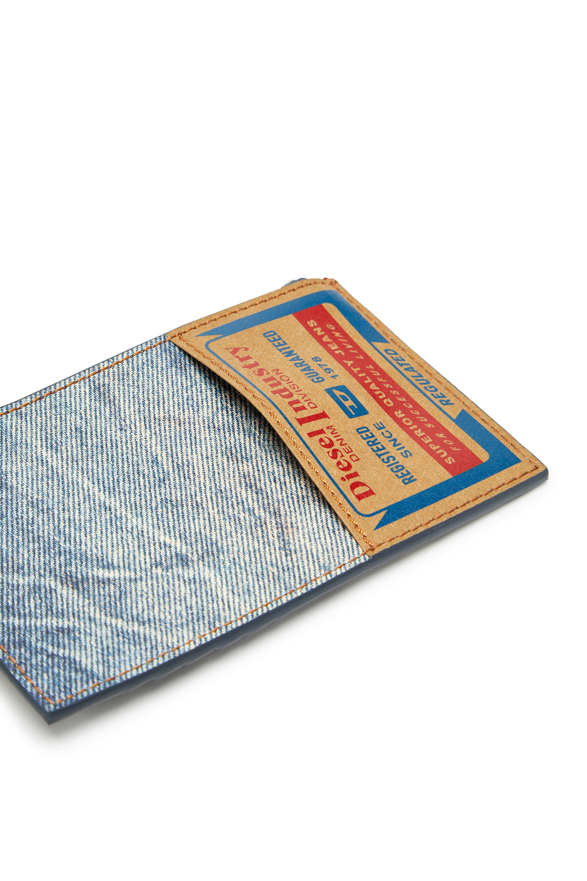JACKRON CARD HOLDER COIN M Leather card holder with denim print 