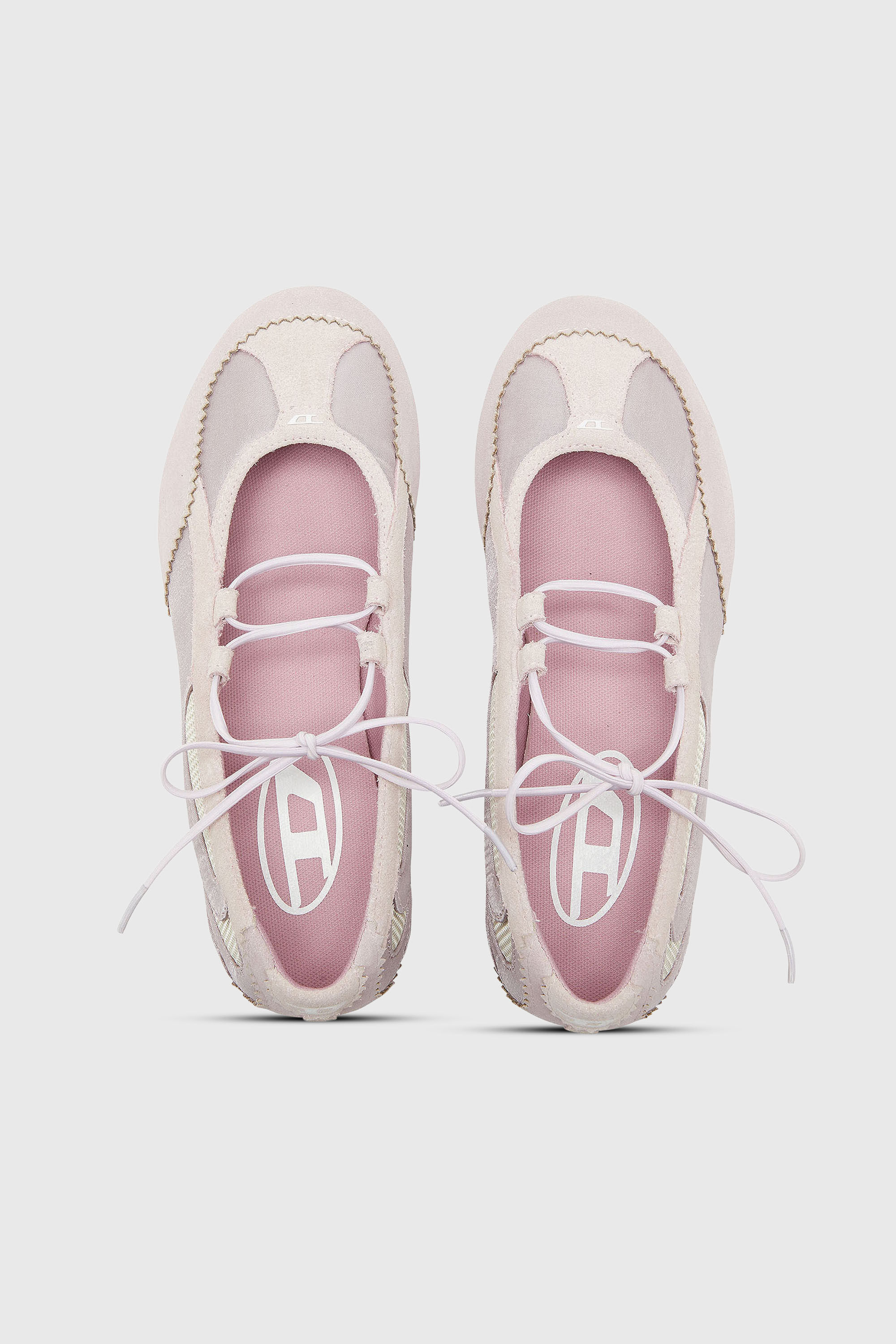 Diesel - D-MILE BALLERINA LACE UP II W, Female's バレエスニーカー in ピンク / ホワイト - 5