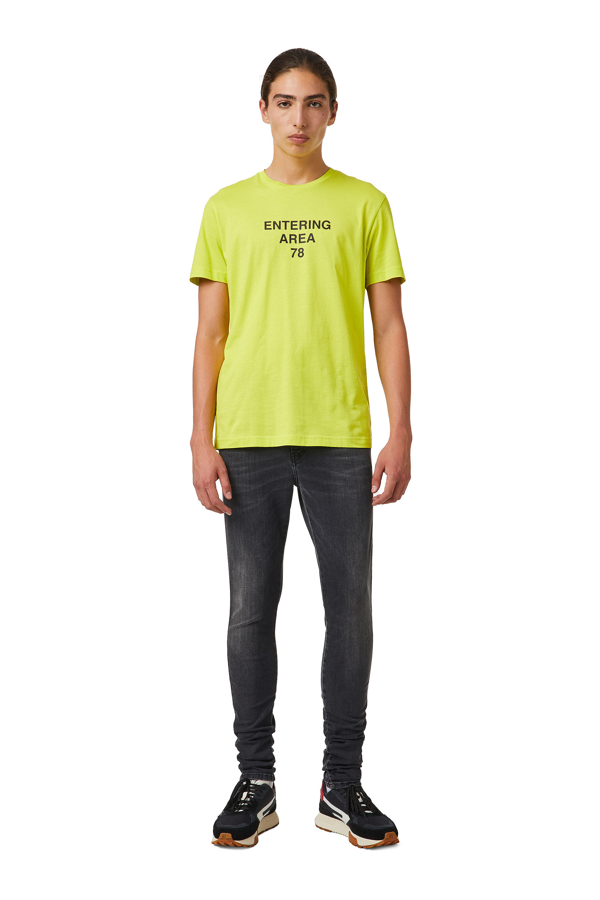 Diesel - S-TYCHE LL, Male's スニーカー レザー ロゴ - S-Tyche LL in ブラック/ホワイト - 1
