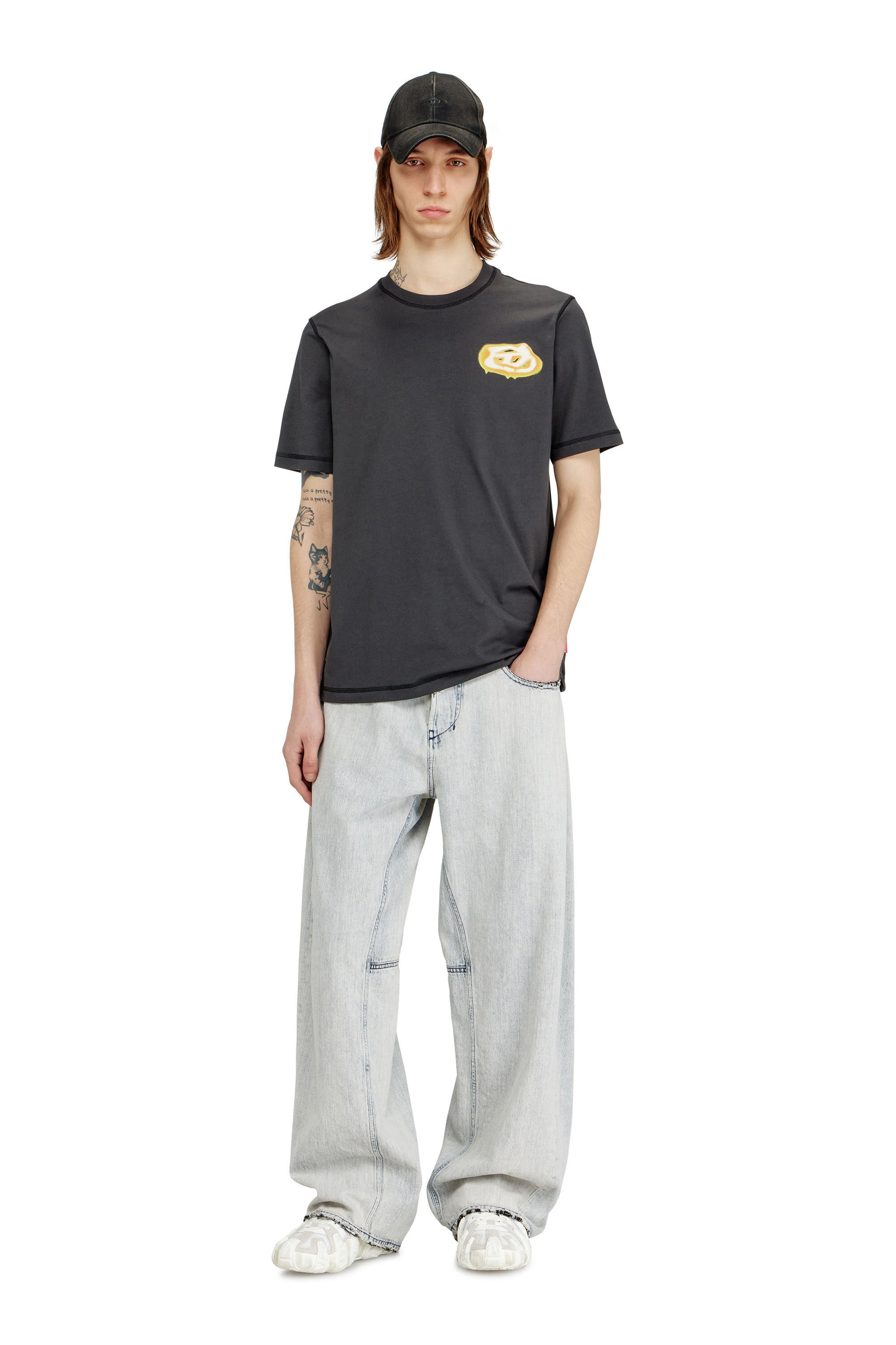 Diesel - T-ADJUST-V7, Male's T-shirt with contrasting stitching in null - 1