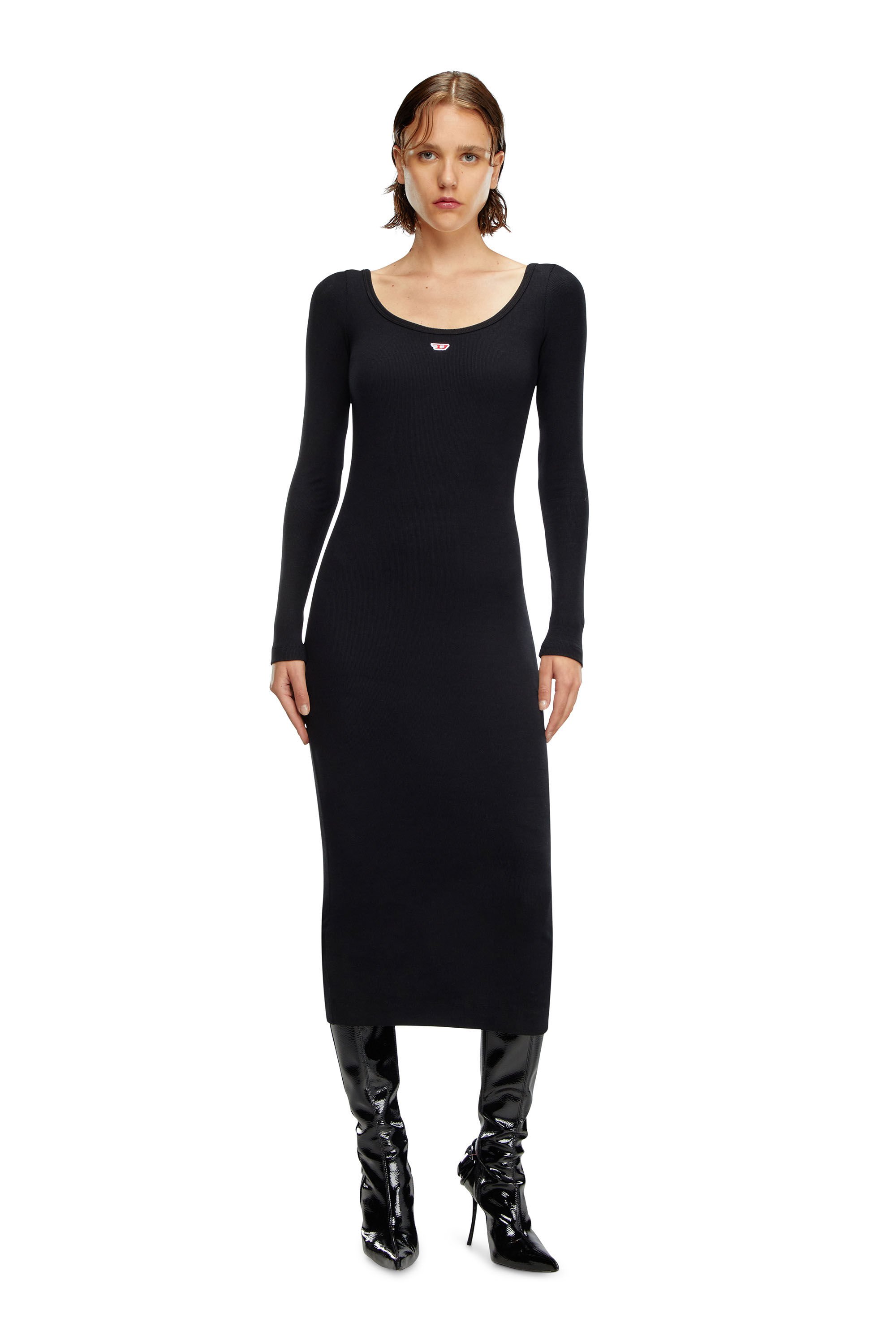 Diesel - D-BALLET-D, Female's Scoop-neck midi dress in ブラック - 1