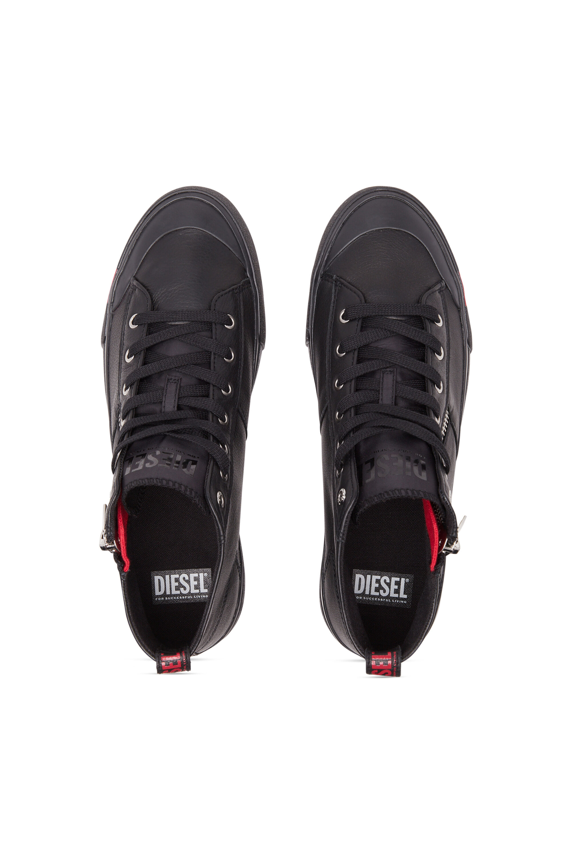 Diesel - S-ATHOS ZIP, Male's S-Athos Zip-High-top sneakers in premium leather in ブラック - 5