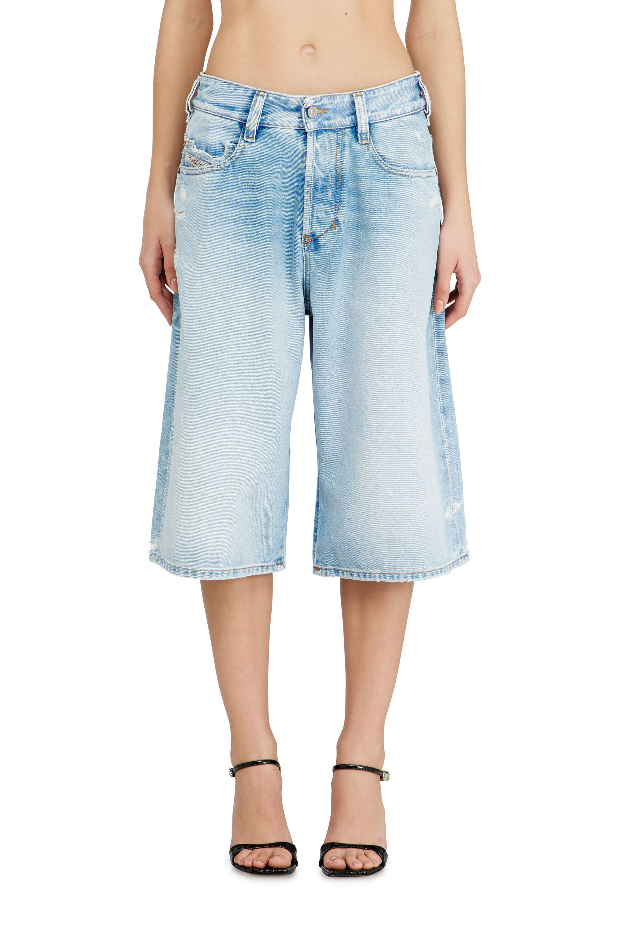 Diesel - D-ENIM-M-SHORT, Unisex's Shorts in destroyed denim in ライトブルー - 5