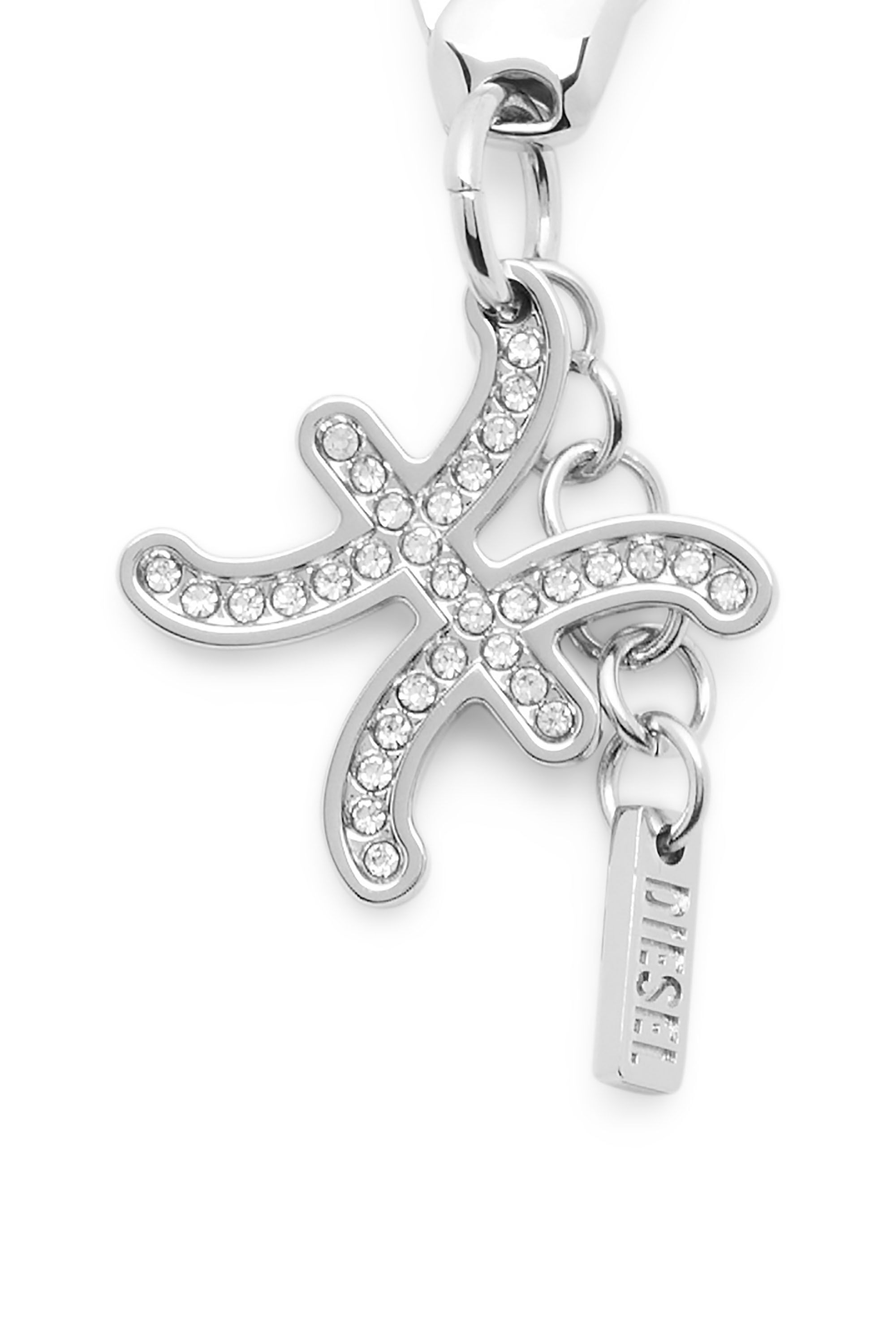 Diesel - CHARM PISCES, Unisex's Metal Pisces charm with rhinestones in シルバー - 2