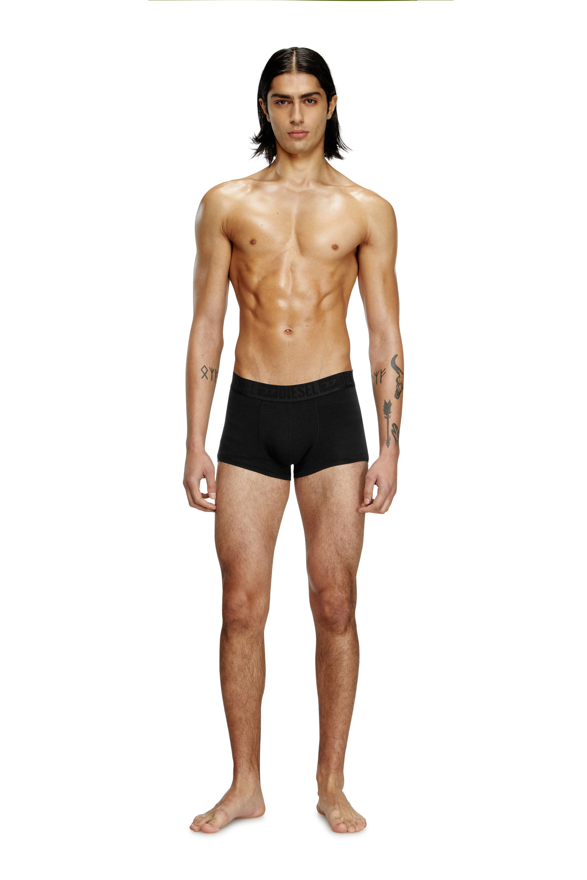 Diesel - BENJAMIN-D-MONO-3PACK, Male's Three-pack plain boxer briefs in ブラック - 1