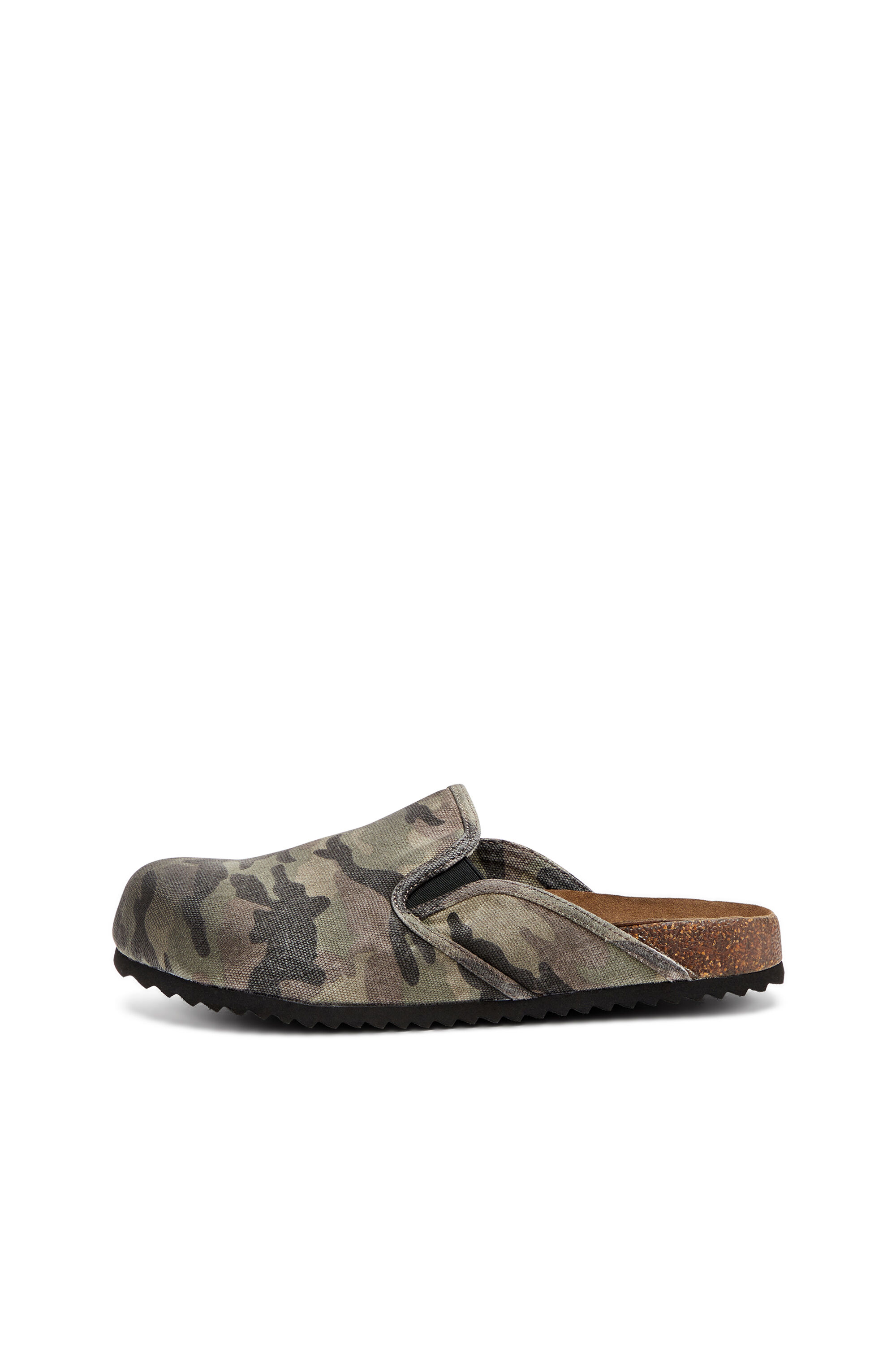 Diesel - D-WOODSTOCK SLIP-ON, Male's D-Woodstock-Camo-canvas mules in ミリタリーグリーン - 7