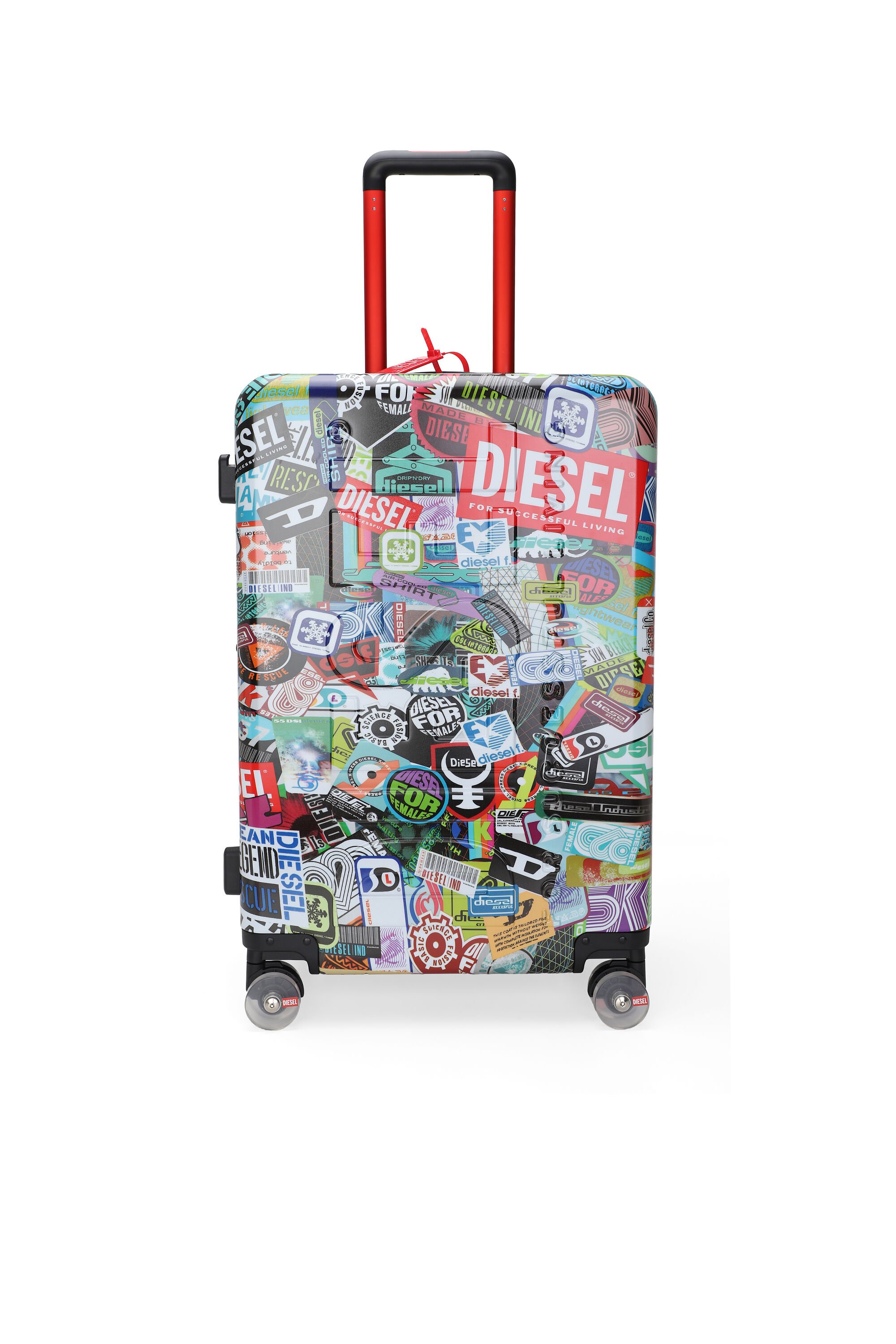 Diesel - DIESEL PC PRINTED TROLLEY-STICKERS- DSL0, Unisex's Sticker style carry‑on suitcase 24" in マルチカラー - 1