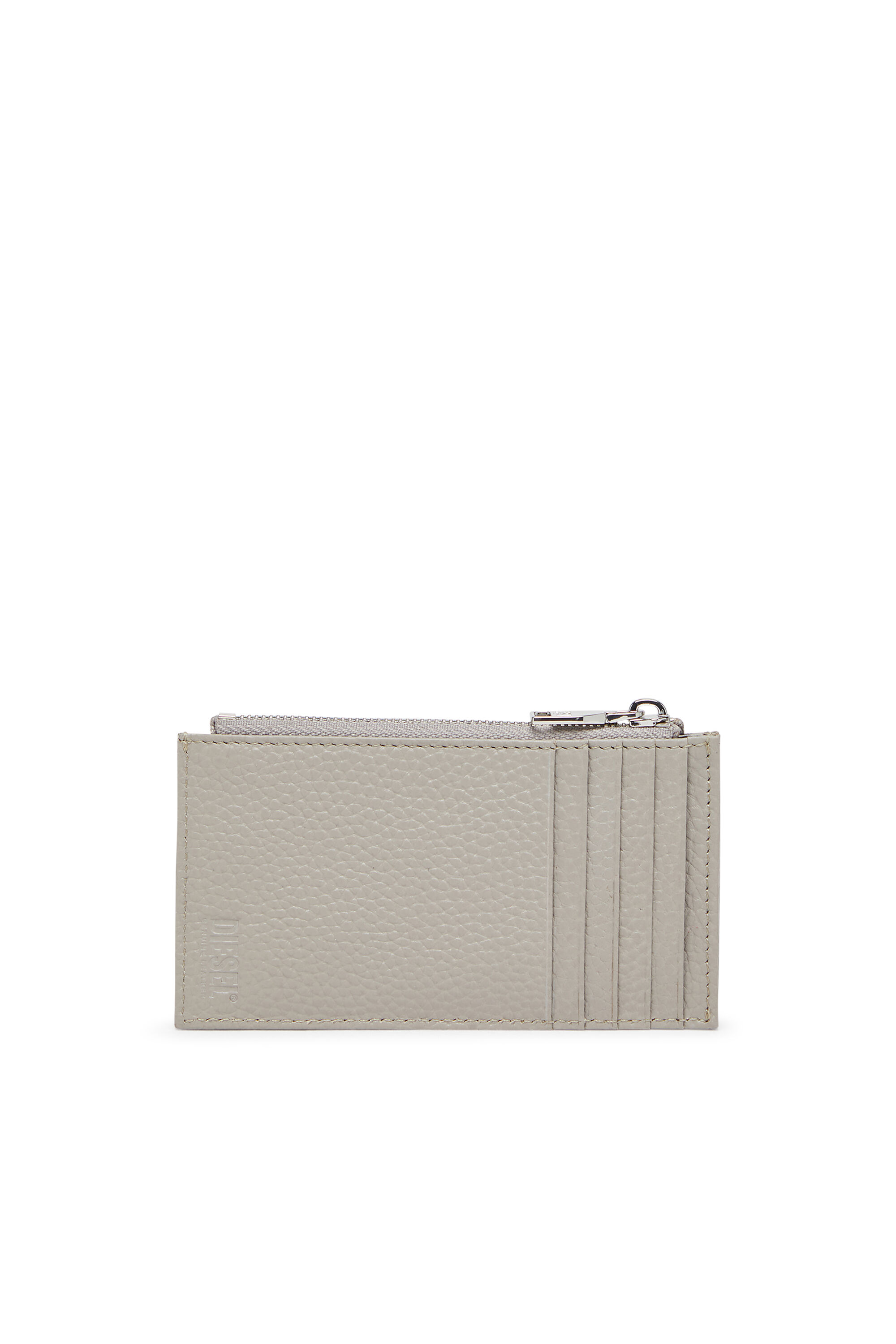 Diesel - HISSU EVO CARD HOLDER III, Male's Flat card holder in grainy leather in グレー - 2