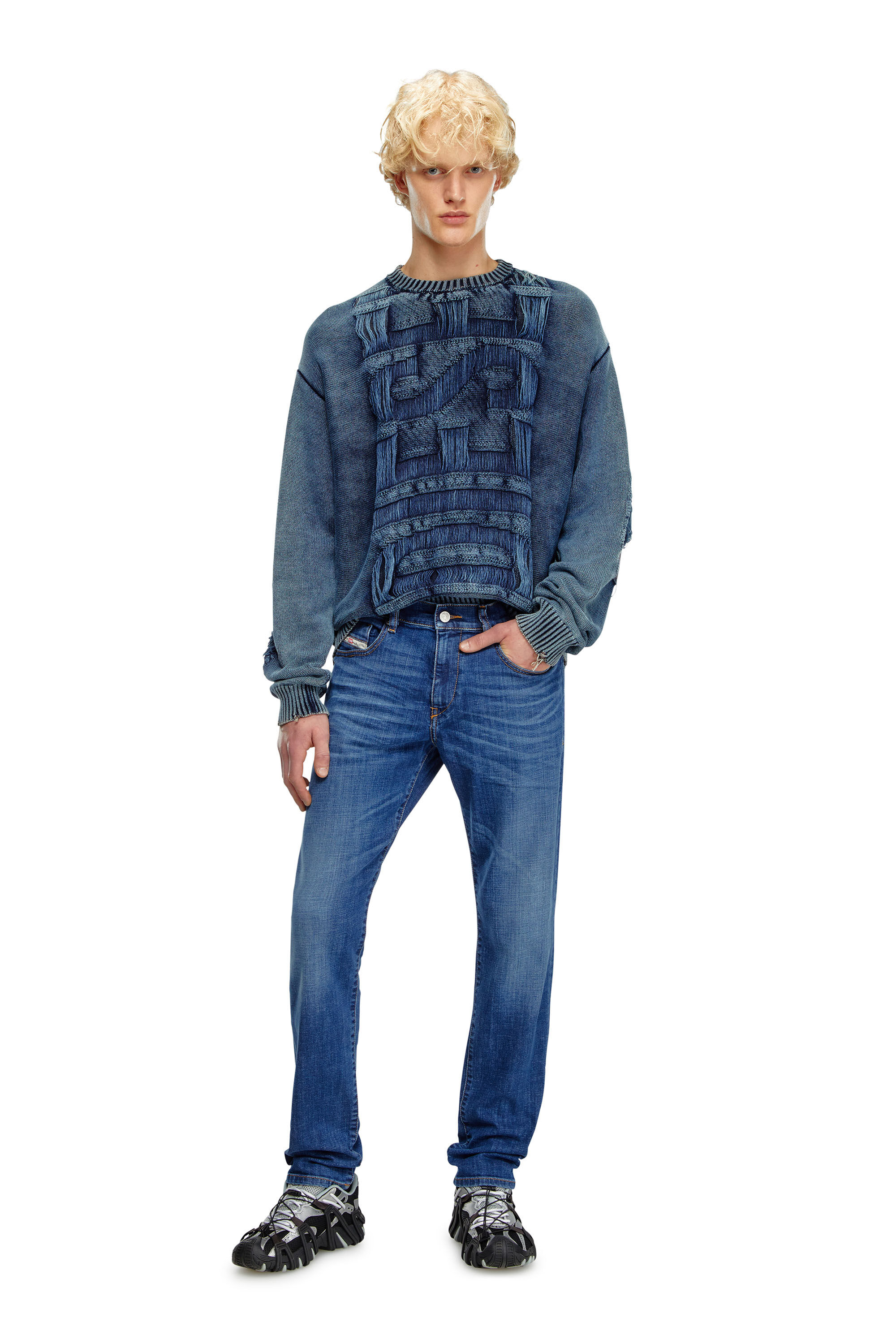 Diesel - Male's Slim Jeans 2019 D-Strukt 09K04, ミディアムブルー - 1