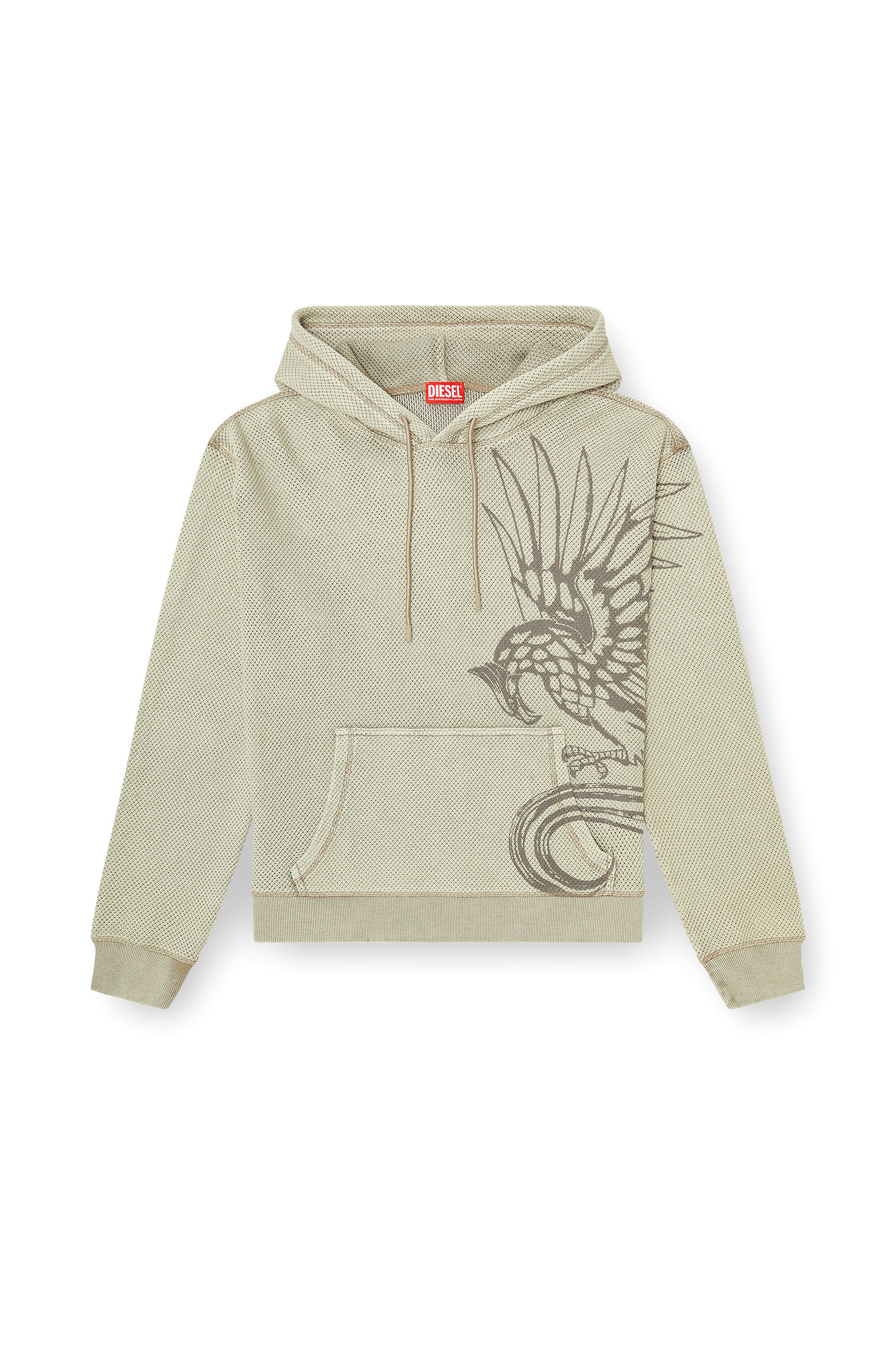 Diesel - S-NORM-HOOD-AA1, Male's プルオーバーパーカー in ベージュ - 2