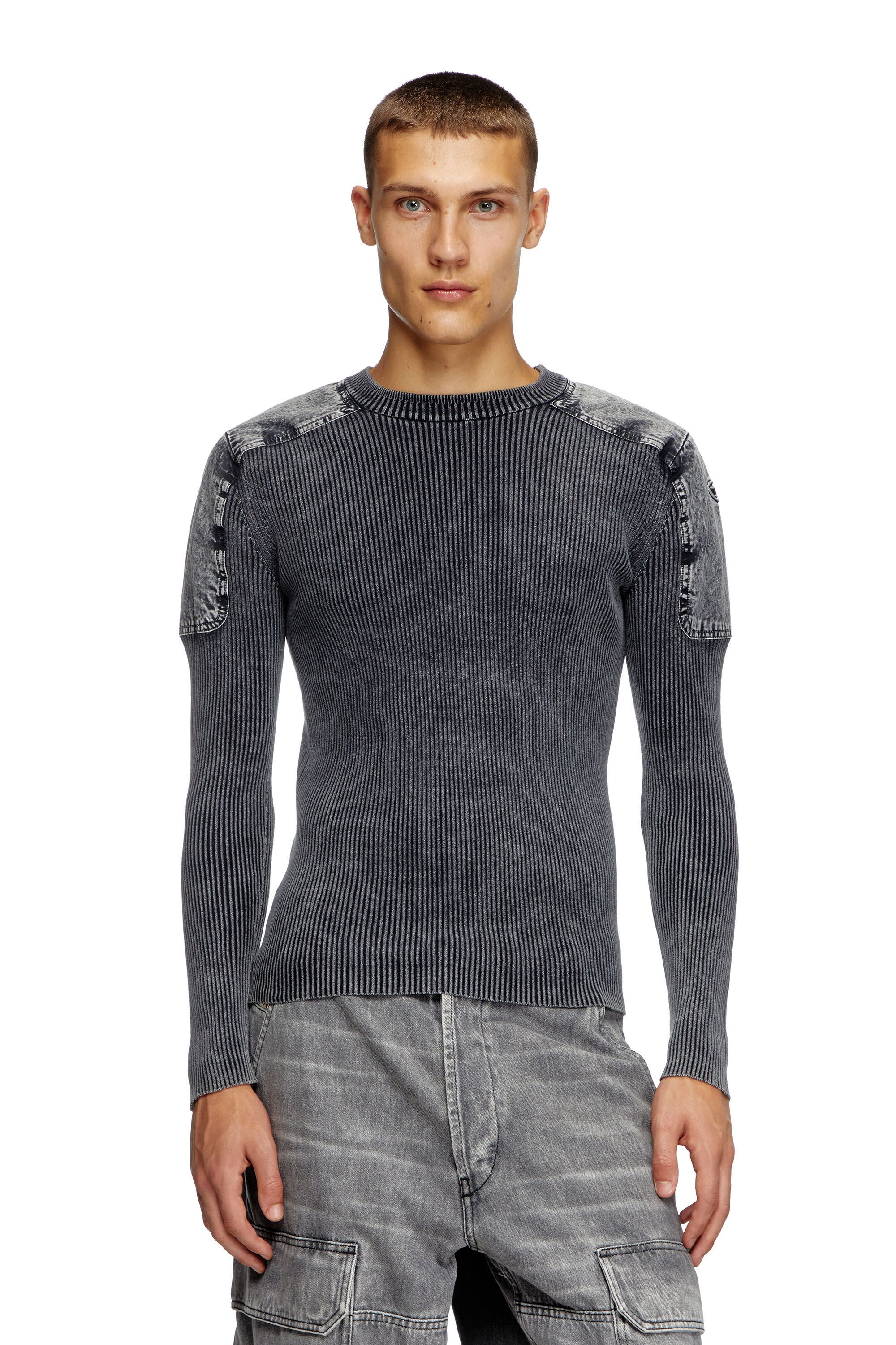 K-MARTIN Jumper with contrast shoulder panels｜グレー