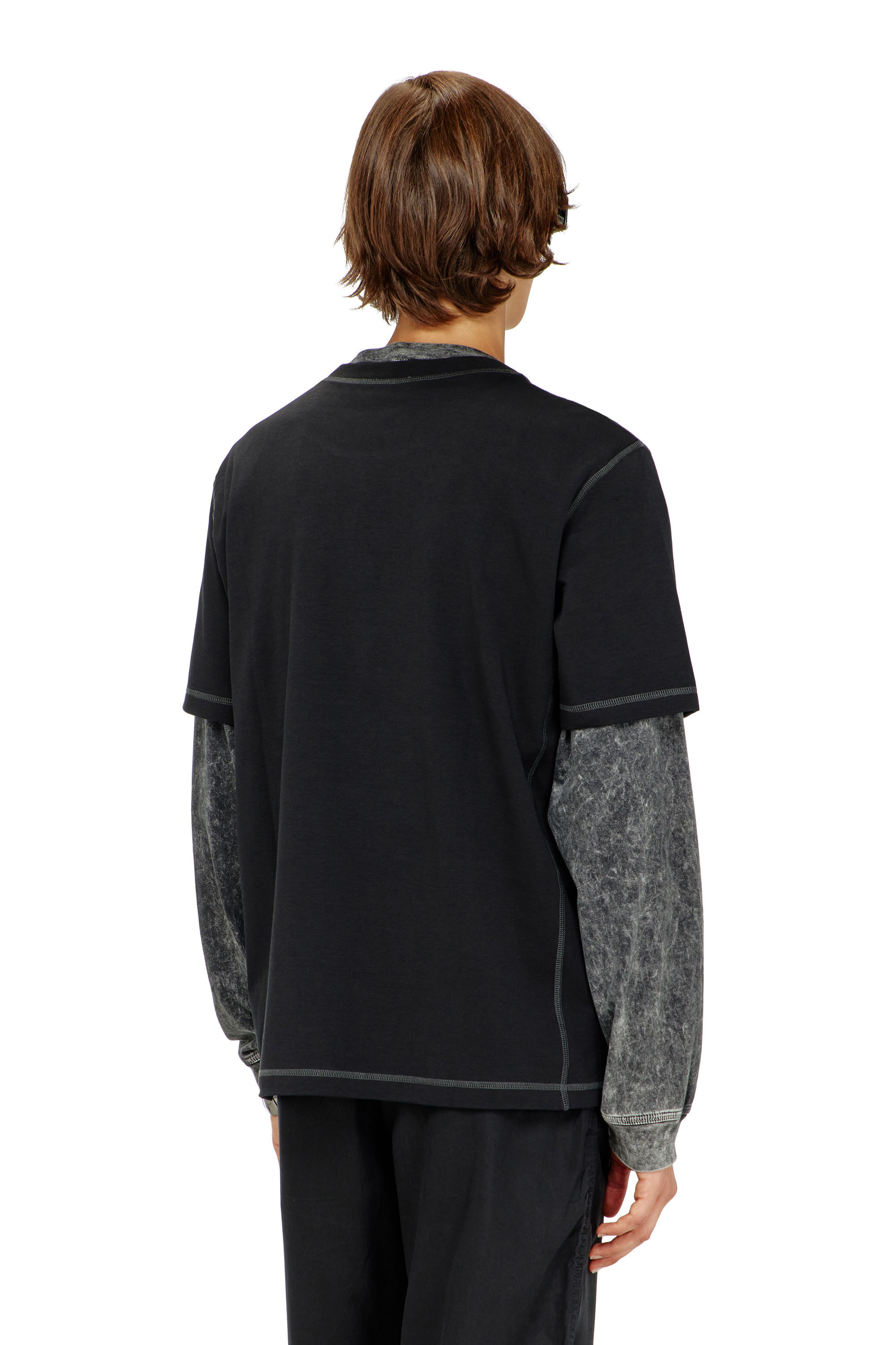 Diesel - T-MADJUST-TR, Male's Tシャツ in ダークグレー - 4