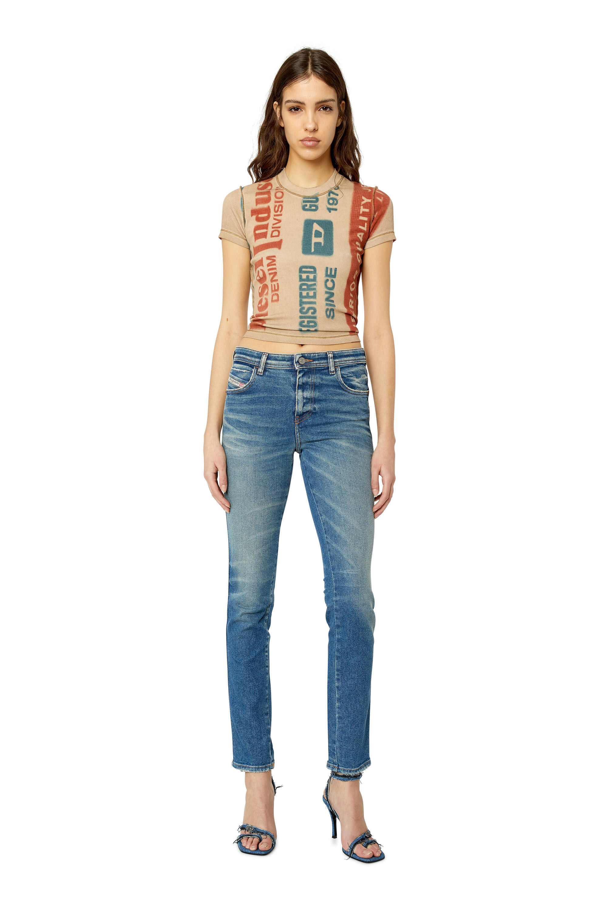 Diesel - Female's Skinny Jeans 2015 Babhila 09E88, ミディアムブルー - 1