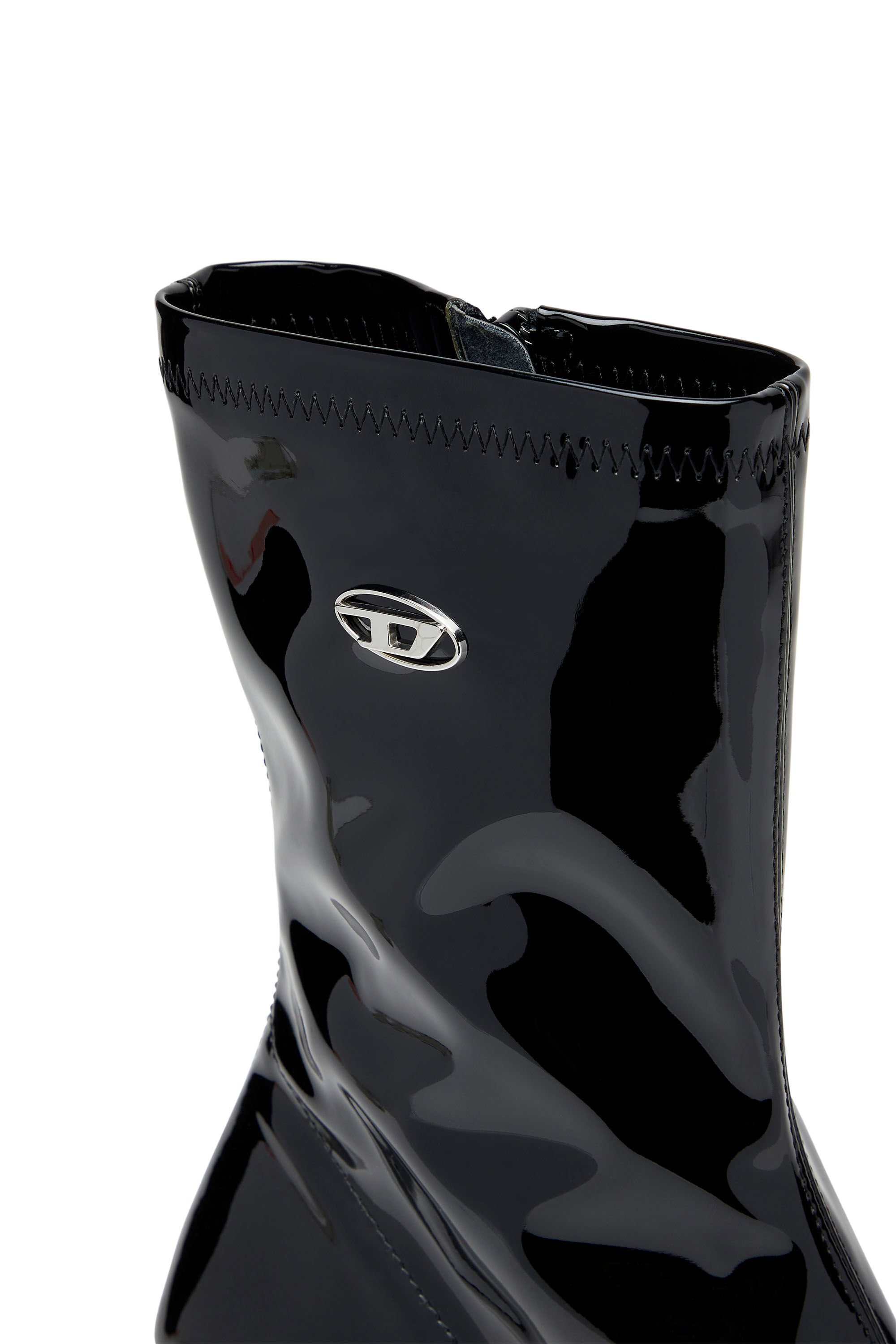 Diesel - D-AMBER MD BT, Female's D-Amber-Ankle boots in patent stretch PU in ブラック - 4
