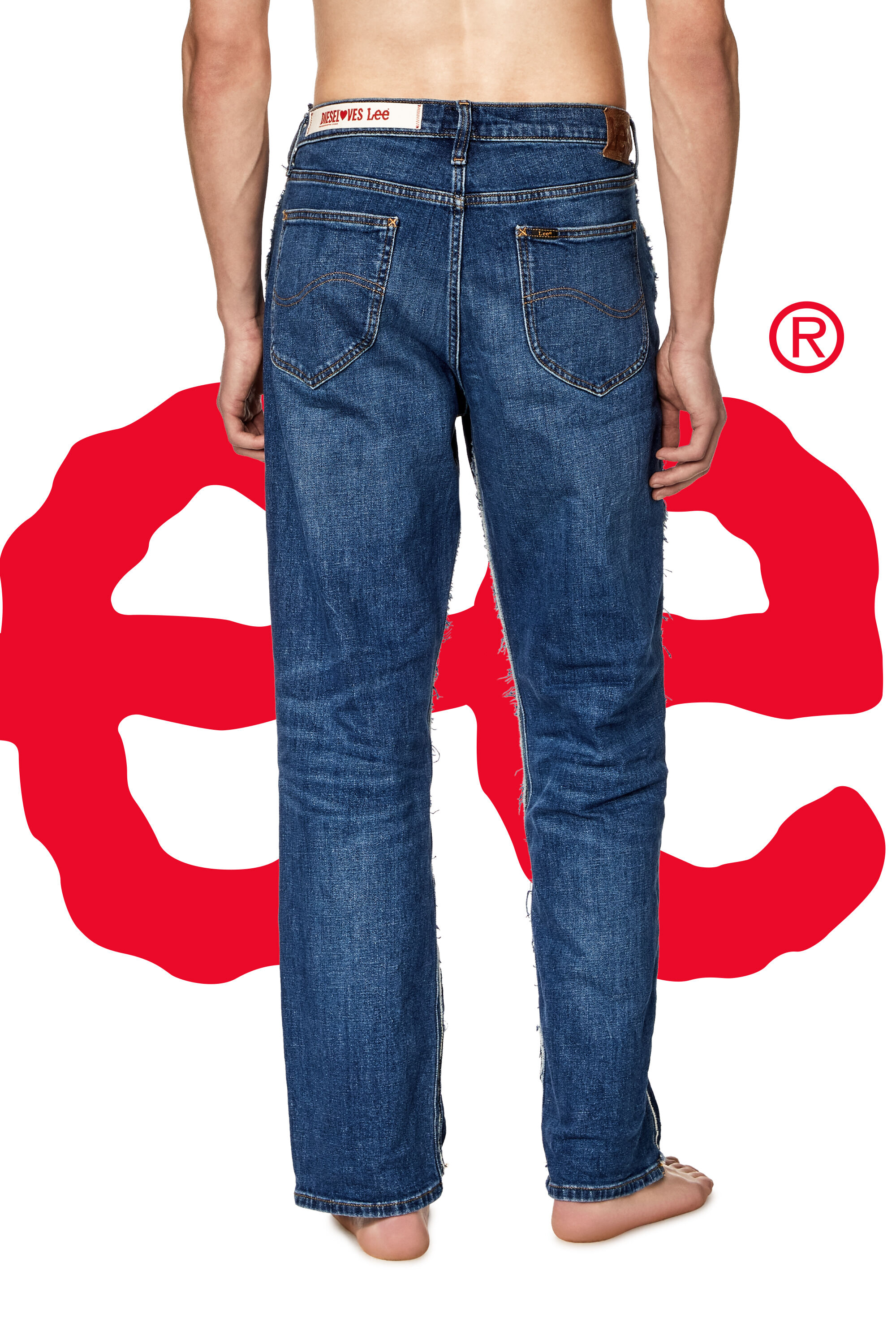 Diesel - Unisex's Regular Jeans Dieseloves 03 09K47, ミディアムブルー - 6