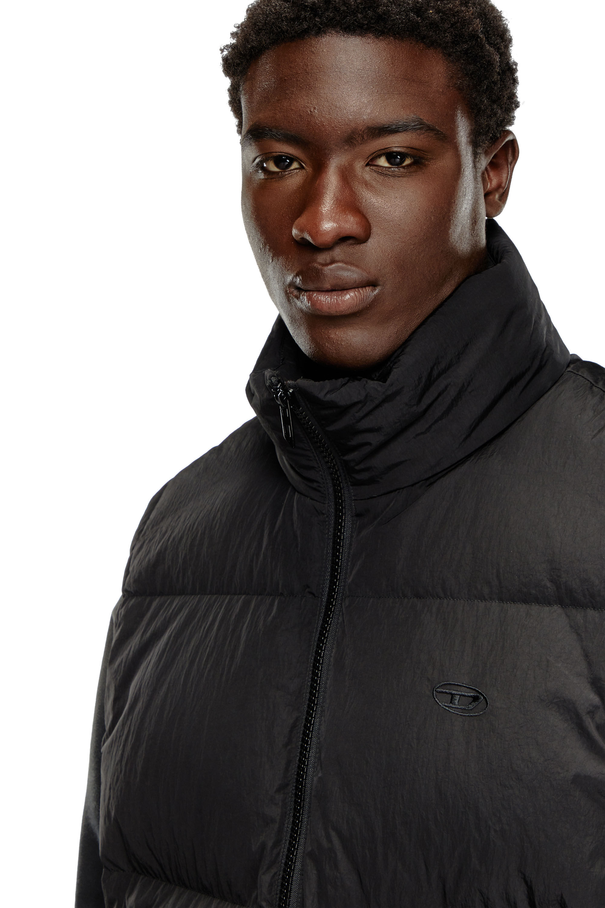 W-RAVEEL-SL Down vest in crinkled nylon｜ブラック｜メンズ｜DIESEL