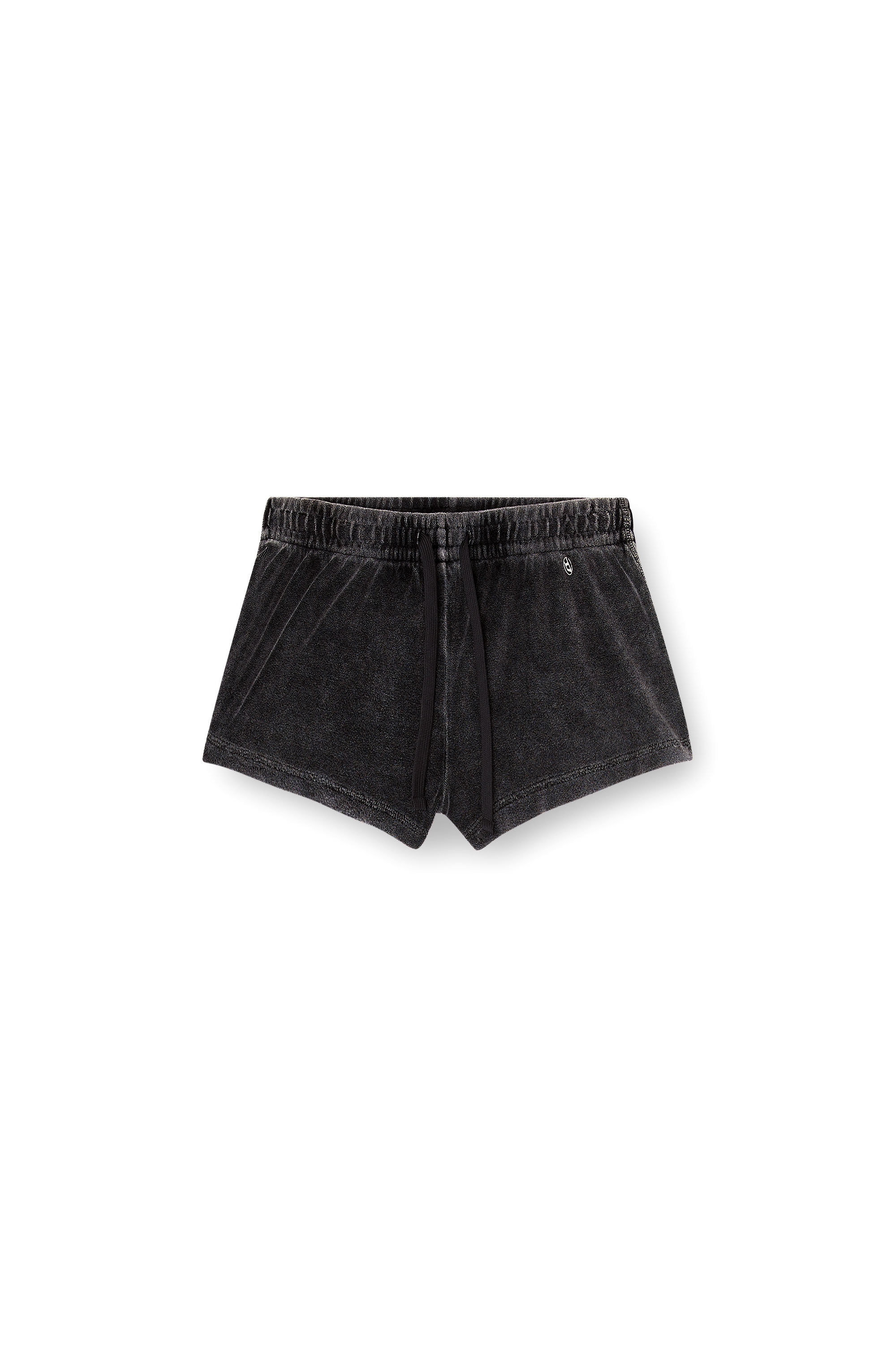 Diesel - VANESSA-DNM, Female's Shorts in treated towelling fabric in ダークグレー - 4