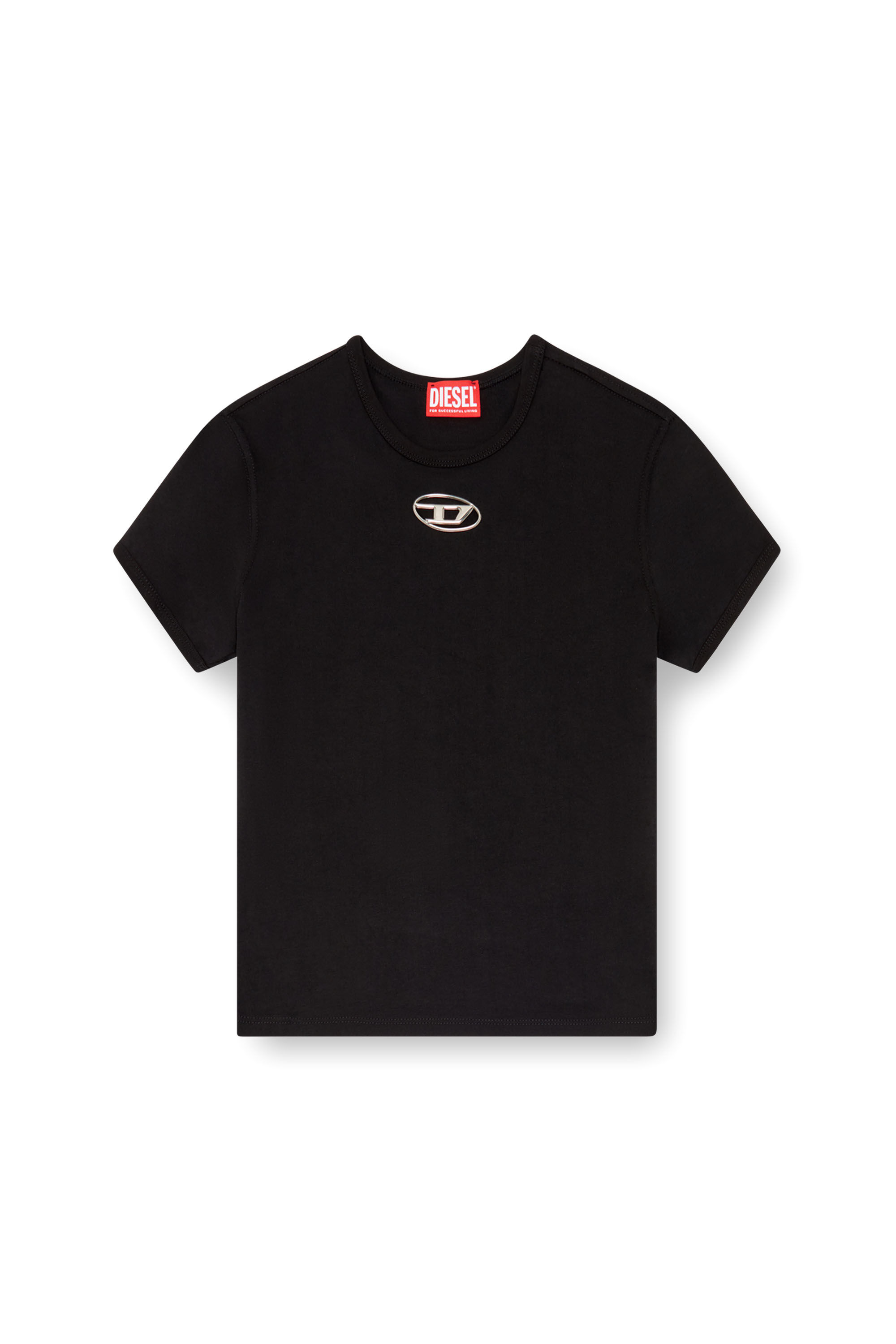 T-UNCUTIE-LONG-OD T-shirt with injection-moulded Oval D｜ブラック 
