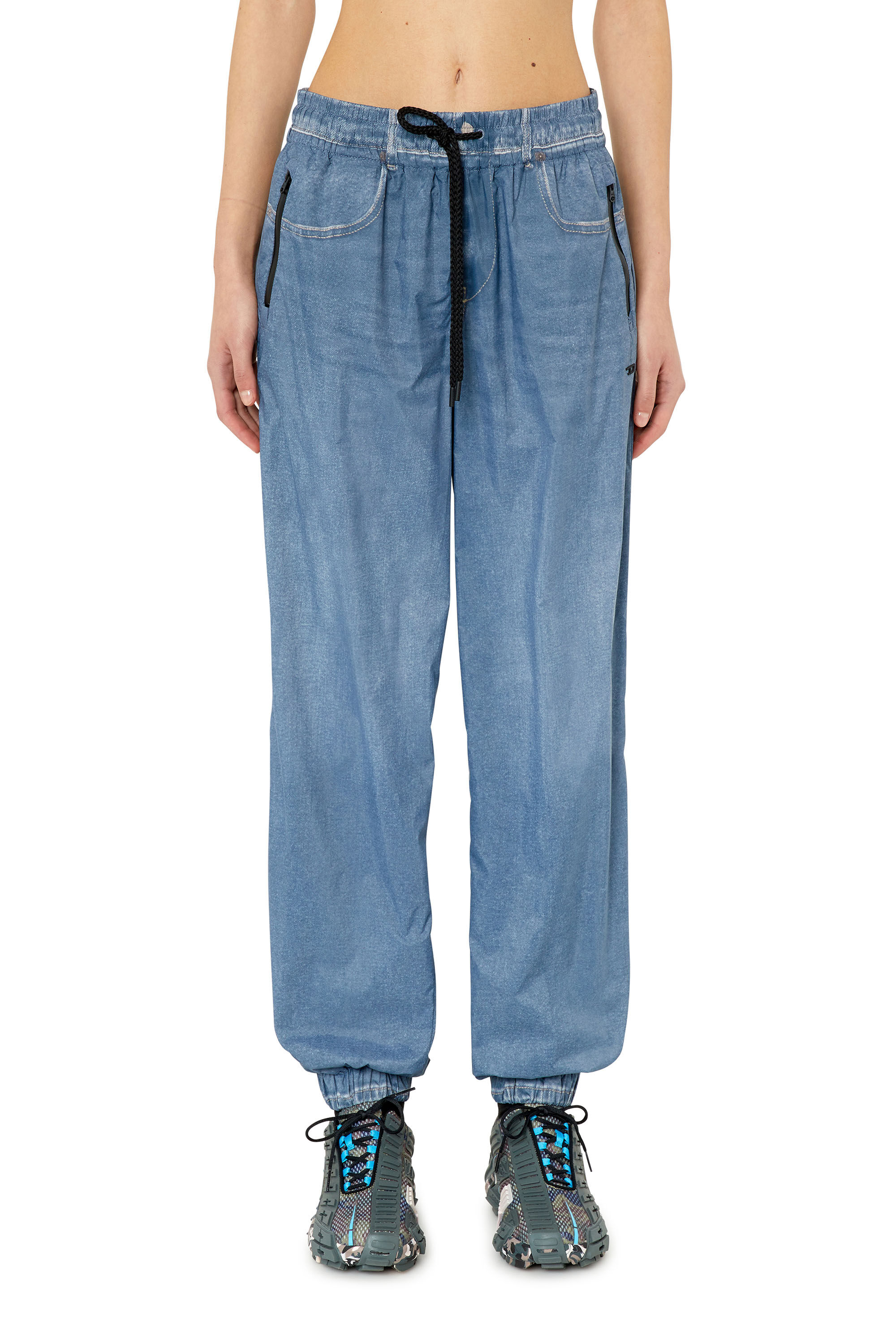 Diesel - AUWB-MADDOX-HT20, Female's トロンプルイユ パンツ スポーツ アスレジャー in ブルー - 3
