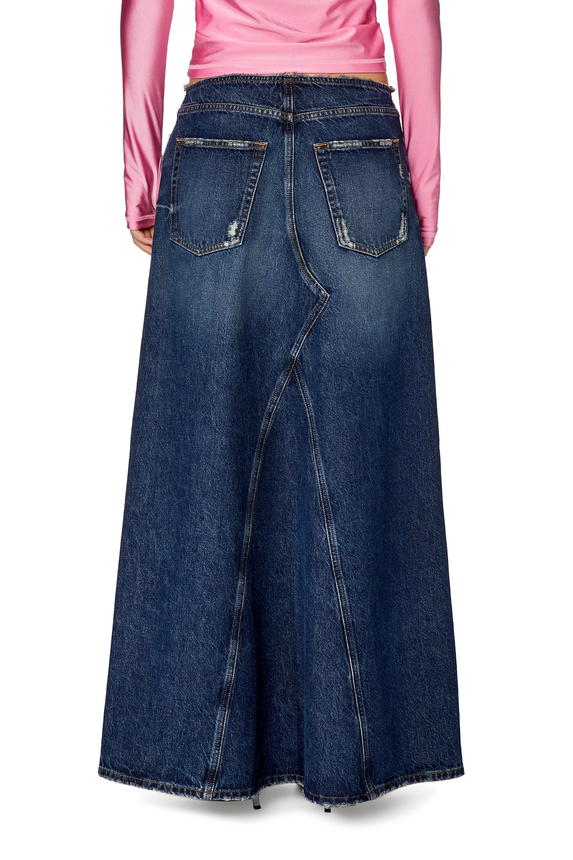 DE-PAGO-S デニムスカートマキシ｜ブルー｜ウィメンズ｜DIESEL 