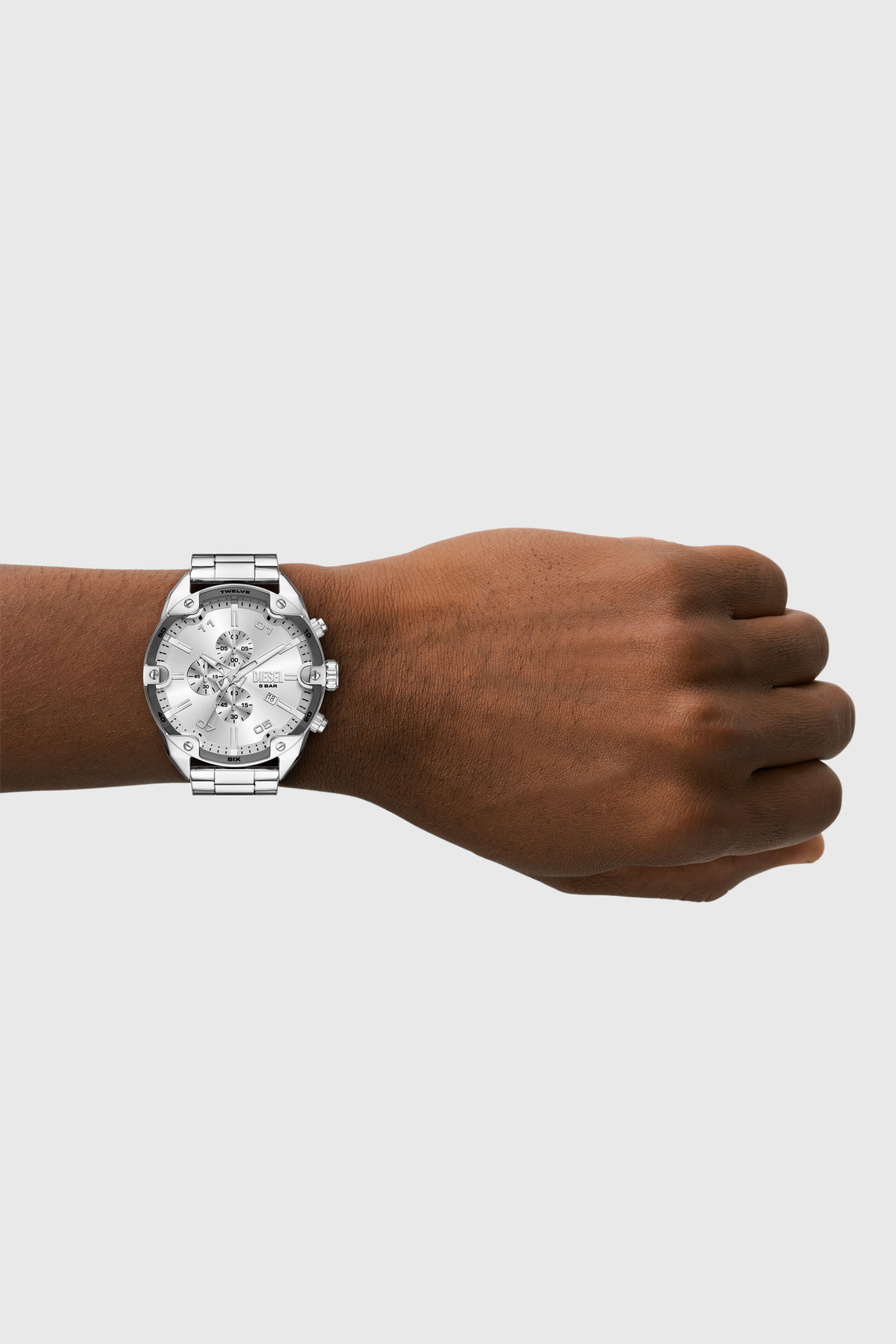 Diesel - DZ4677, Male's Spiked stainless steel watch in シルバー - 4