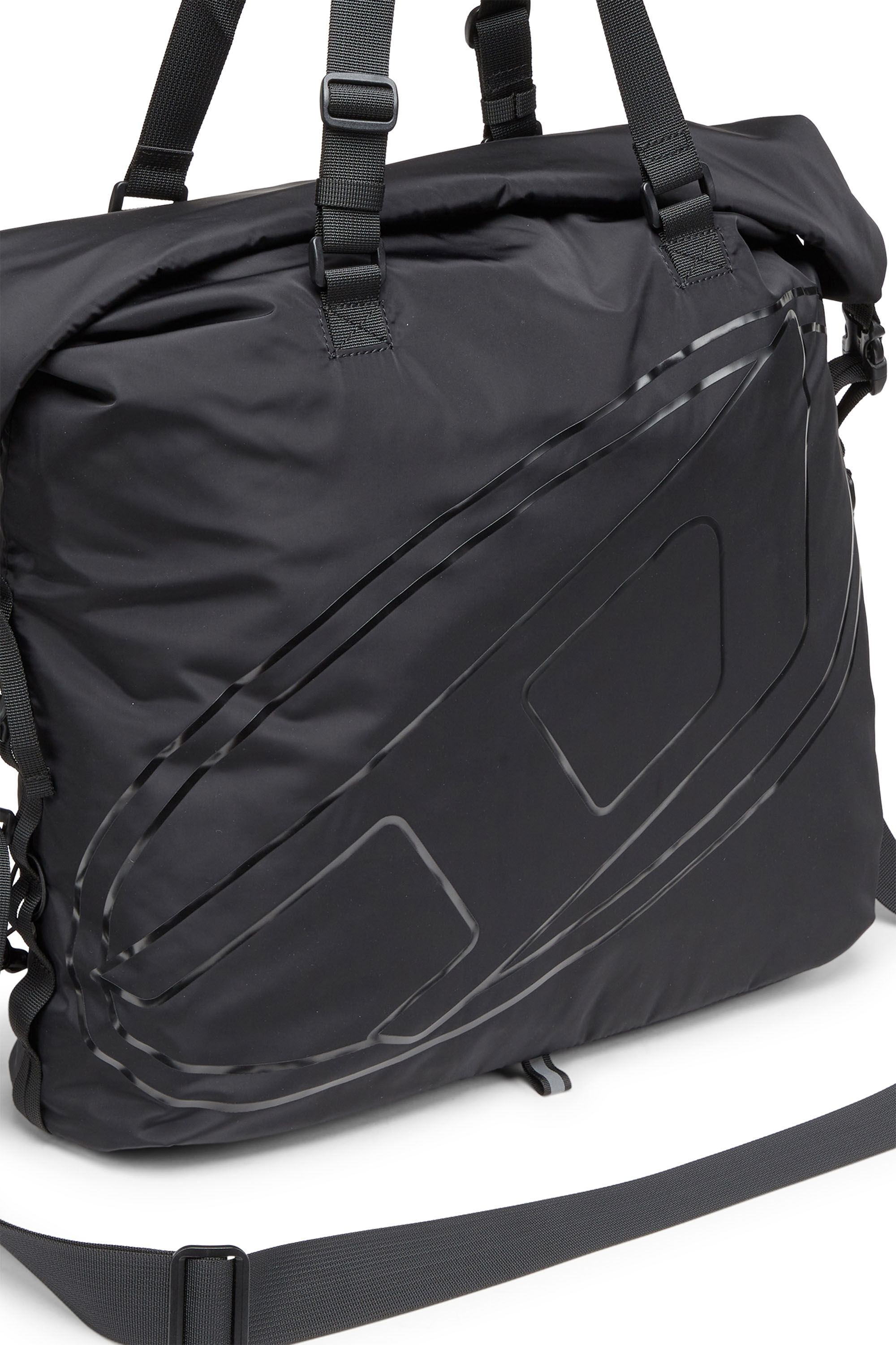 DRAPE TOTE Drape-Nylon roll-top crossbody bag｜ブラック｜メンズ｜DIESEL