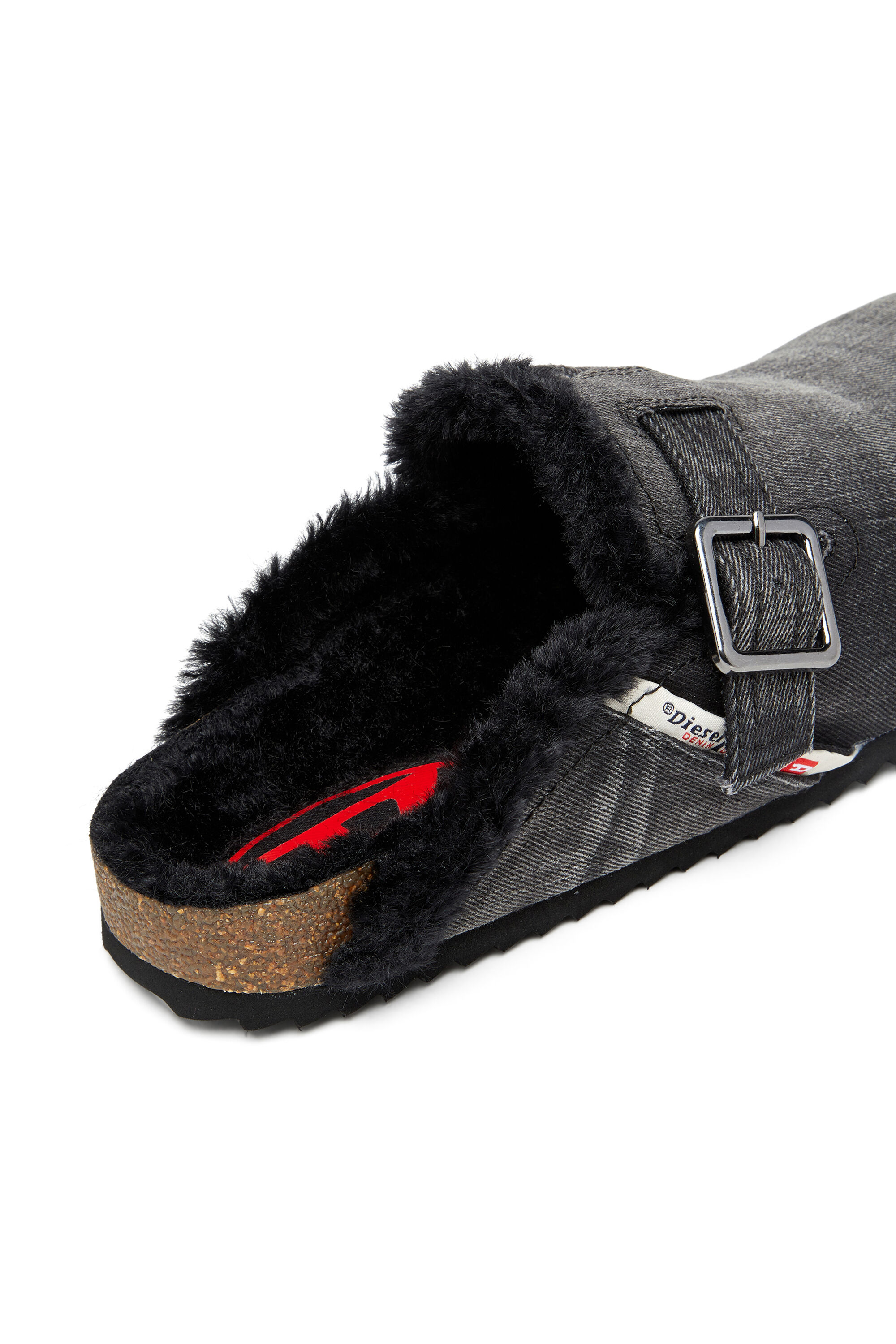 Diesel - D-WOODSTOCK X, Male's D-Woodstock-Denim mules with fluffy lining in ブラック - 6