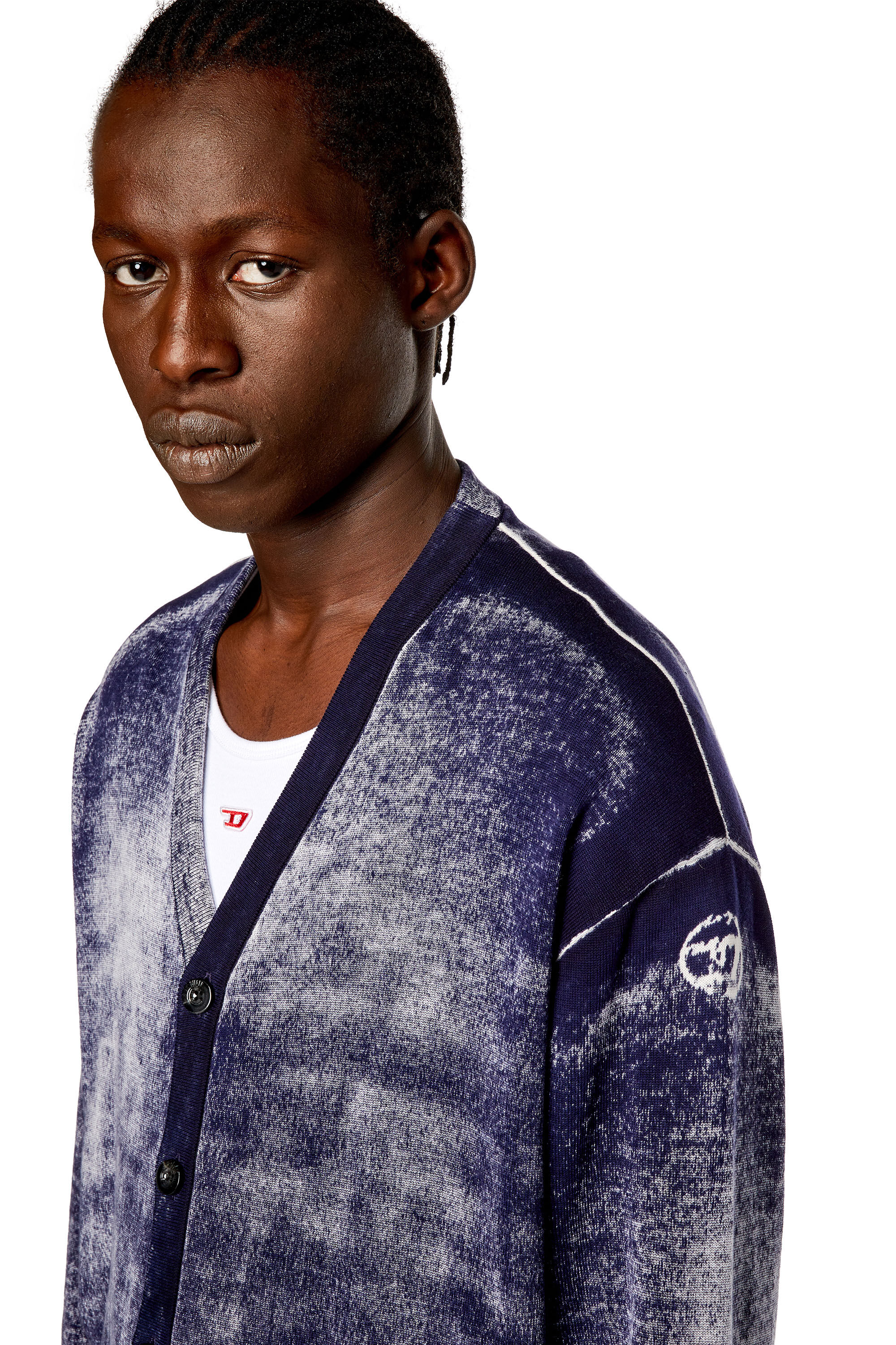 K-LARENCE-CARDIGAN-B ニット カーディガン｜ブルー｜メンズ｜ダーク 