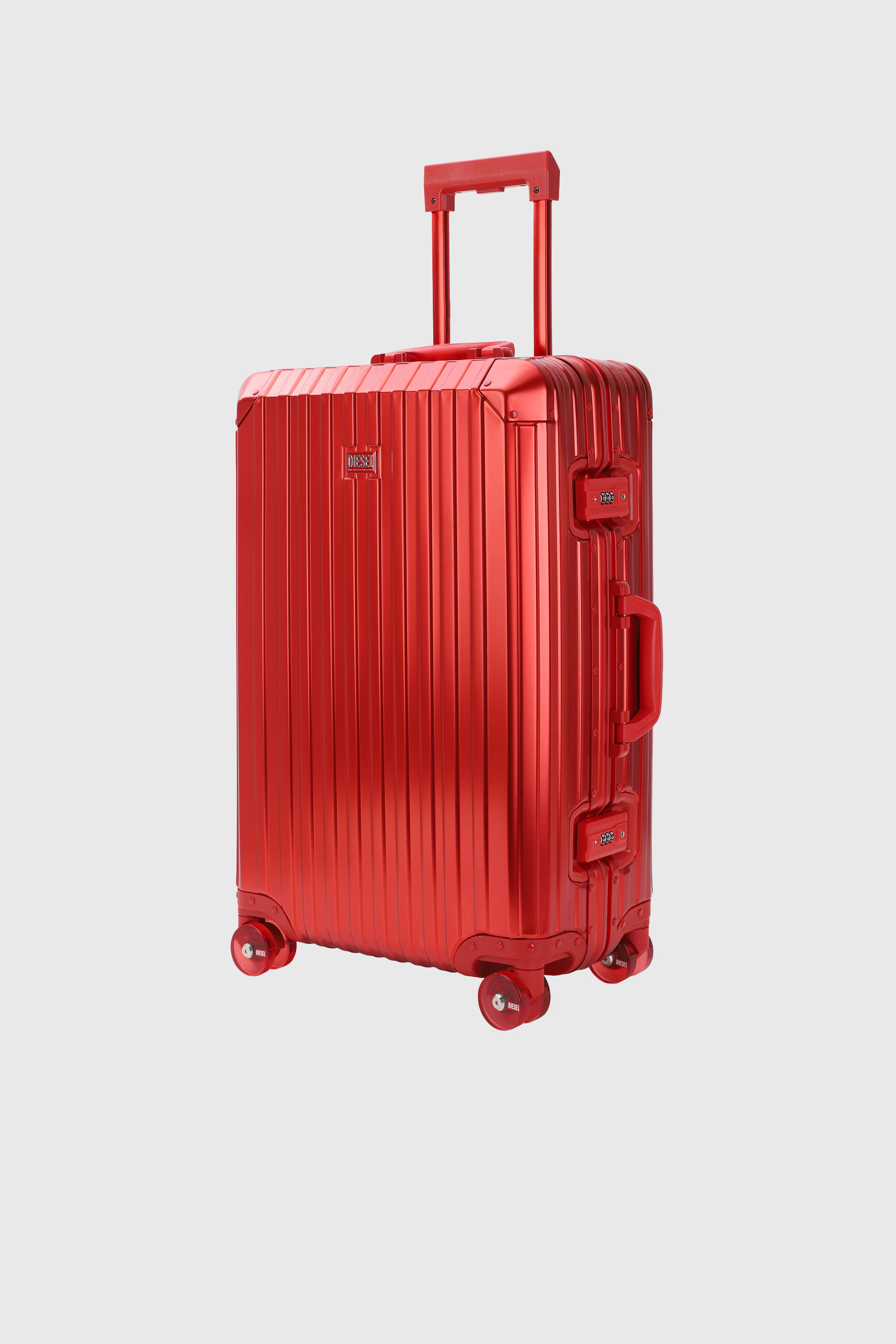 Diesel - DIESEL ALUMINUM TROLLEY- DSL002, Unisex's Aluminum suitcase size M in レッド - 5
