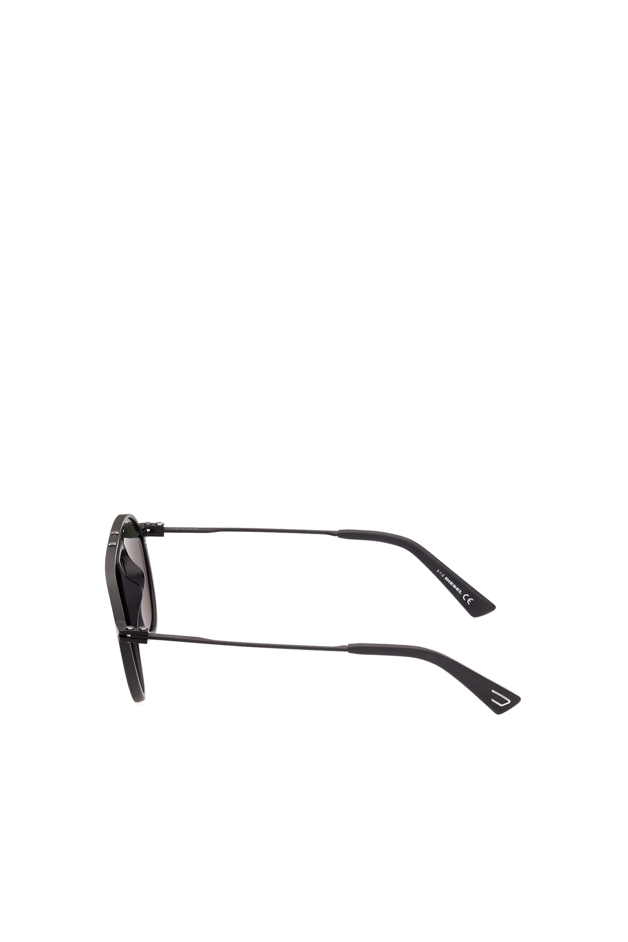 Diesel - DL0337, Unisex's Pilot sunglasses with cut-outs between the structure and the lens in ブラック - 4