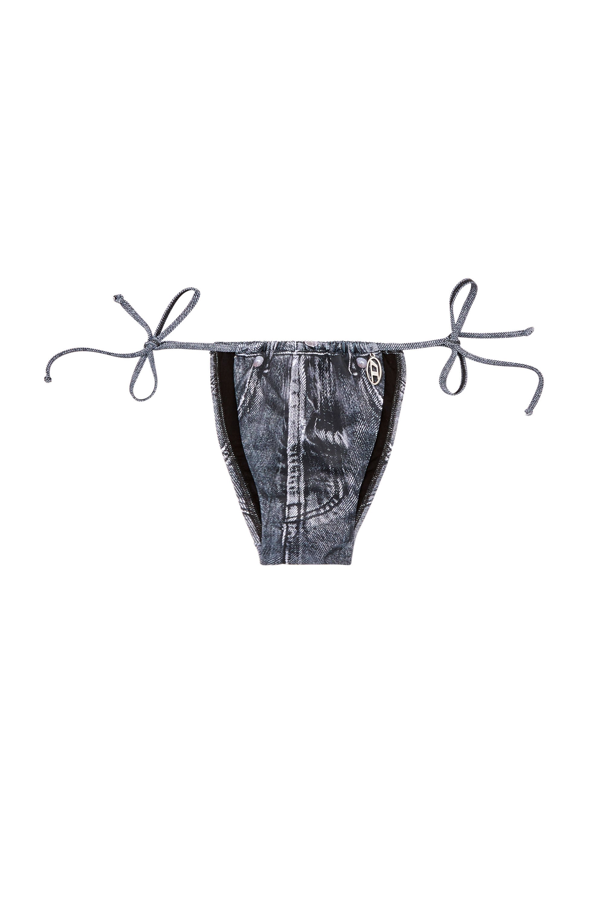 Diesel - JODIE-DNM, Female's Bikini bottoms with jean trompe l'oeil in ブルー - 4