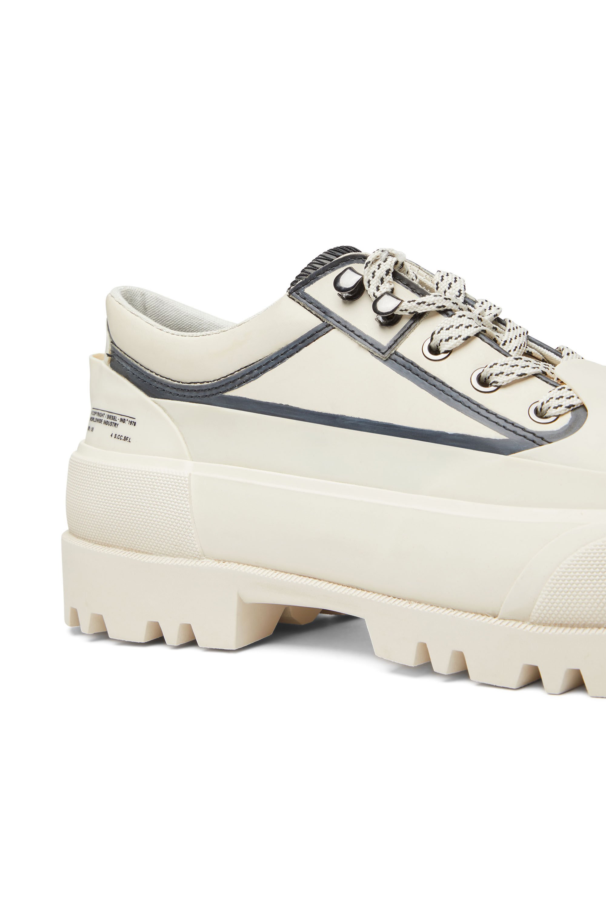 Diesel - D-HIKO SH X, Male's カウレザー レースアップシューズ - D-Hiko SH X in ブラック/ホワイト - 6