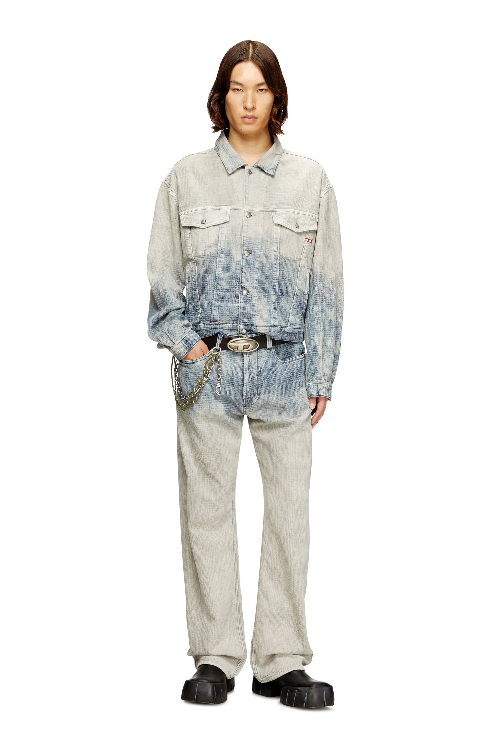 Diesel - Male's Relaxed Jeans 1980 D-Eeper 09N93, ミディアムブルー - 1