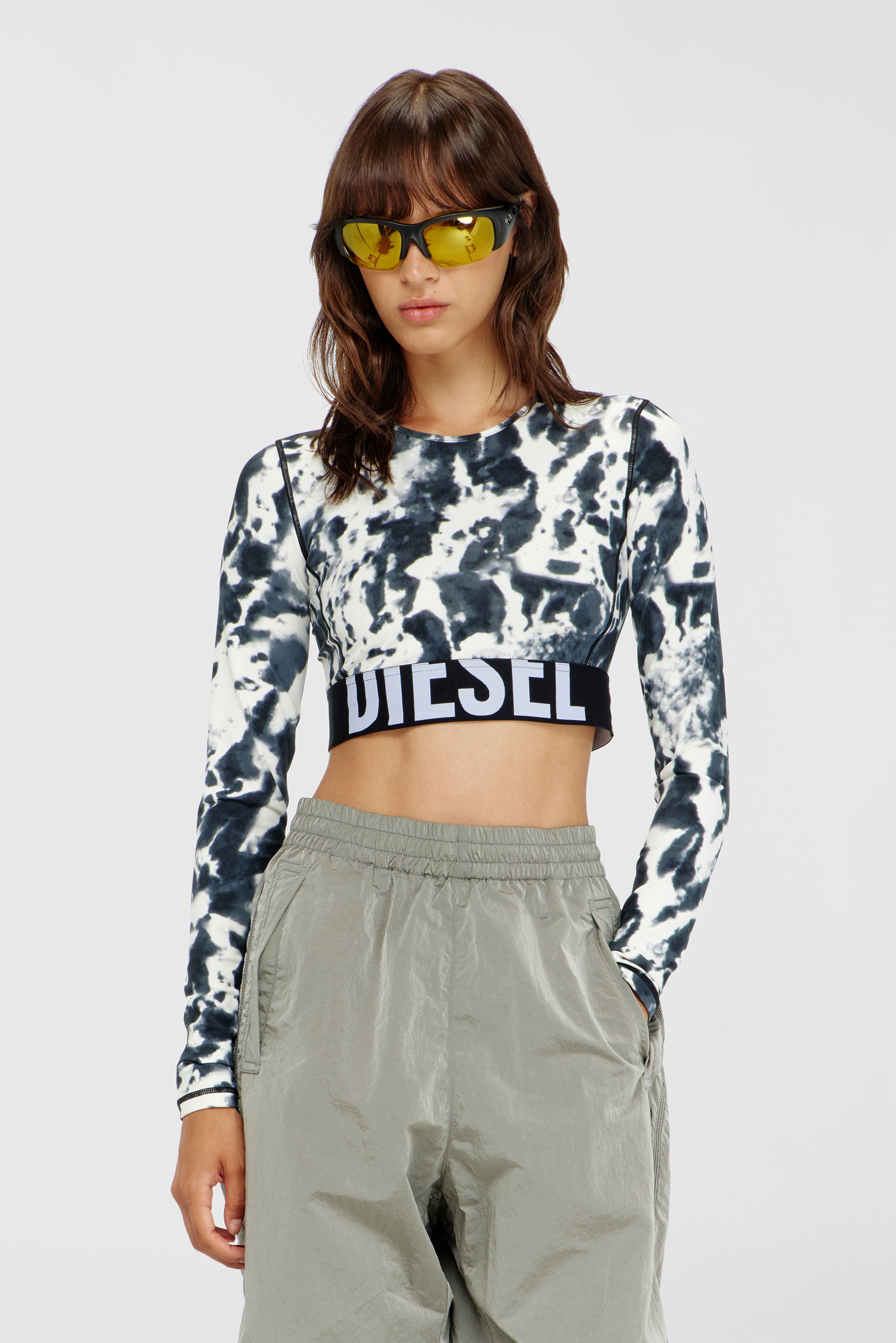 Diesel - MELISSA-D-POP, Female's 長袖トップ in ブラック/ホワイト - 5