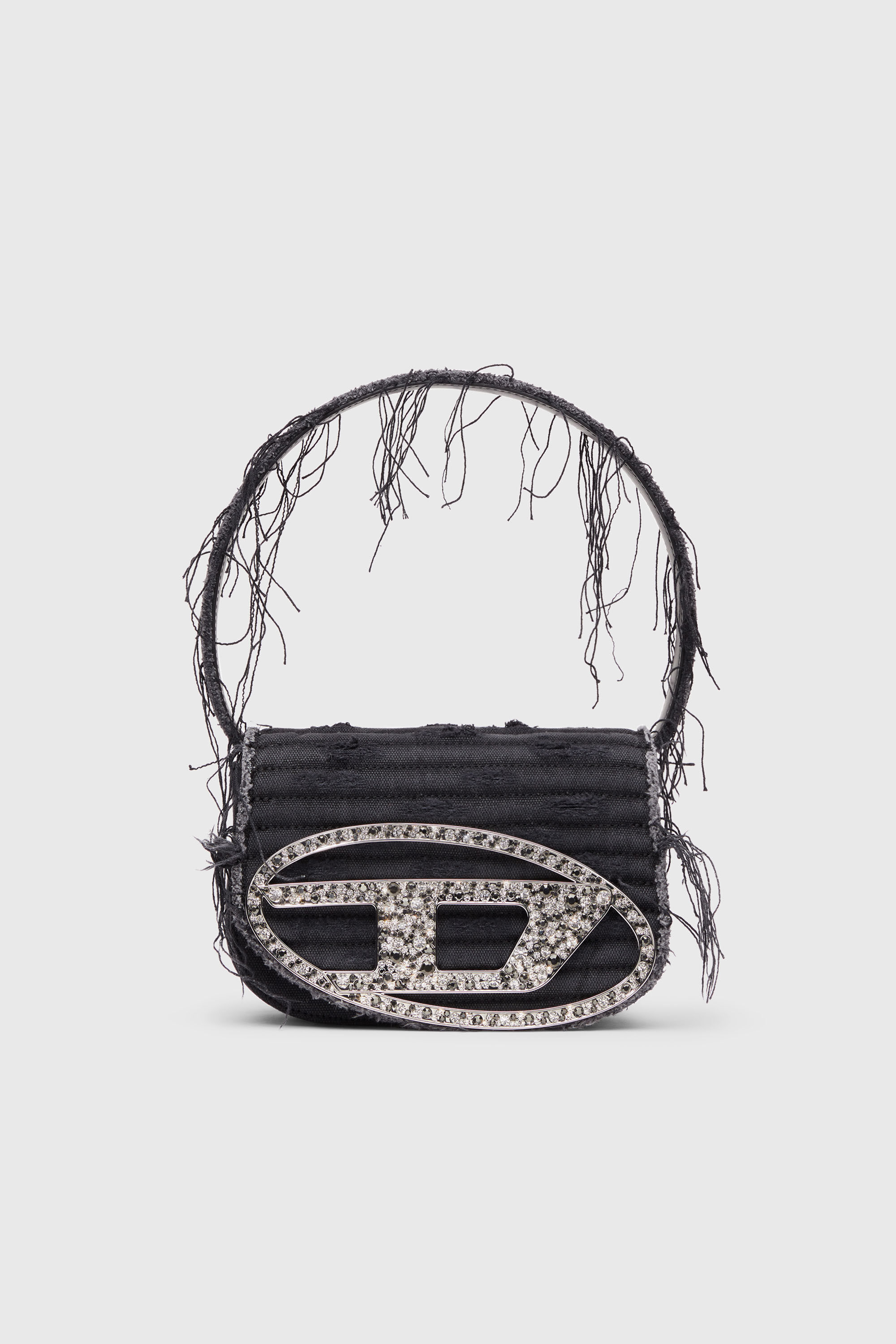 1DR 1DR-Iconic shoulder bag in canvas and leather｜ブラック