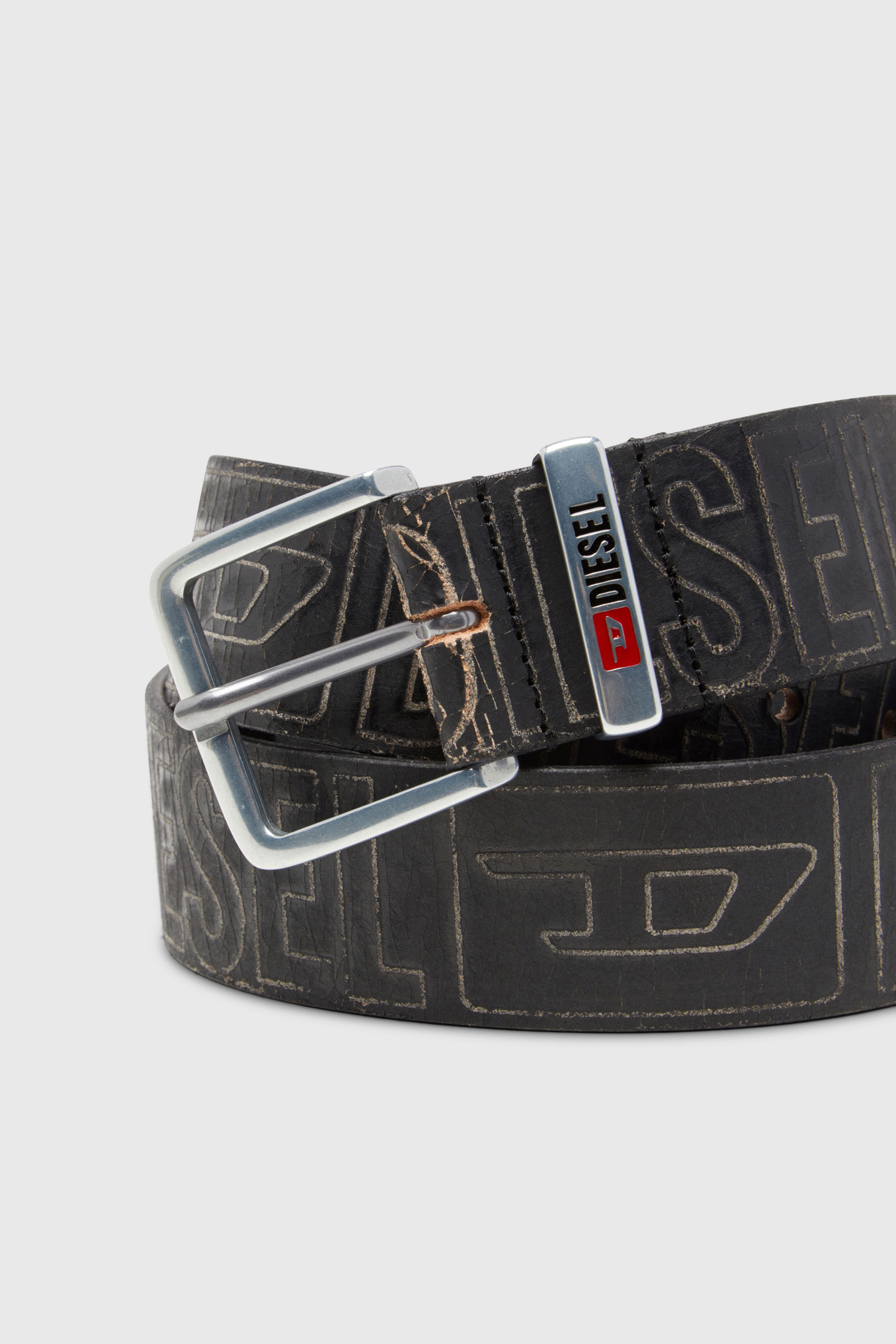 B-BISCOTTO OUTLINE レザーベルト｜ブラック｜メンズ｜DIESEL
