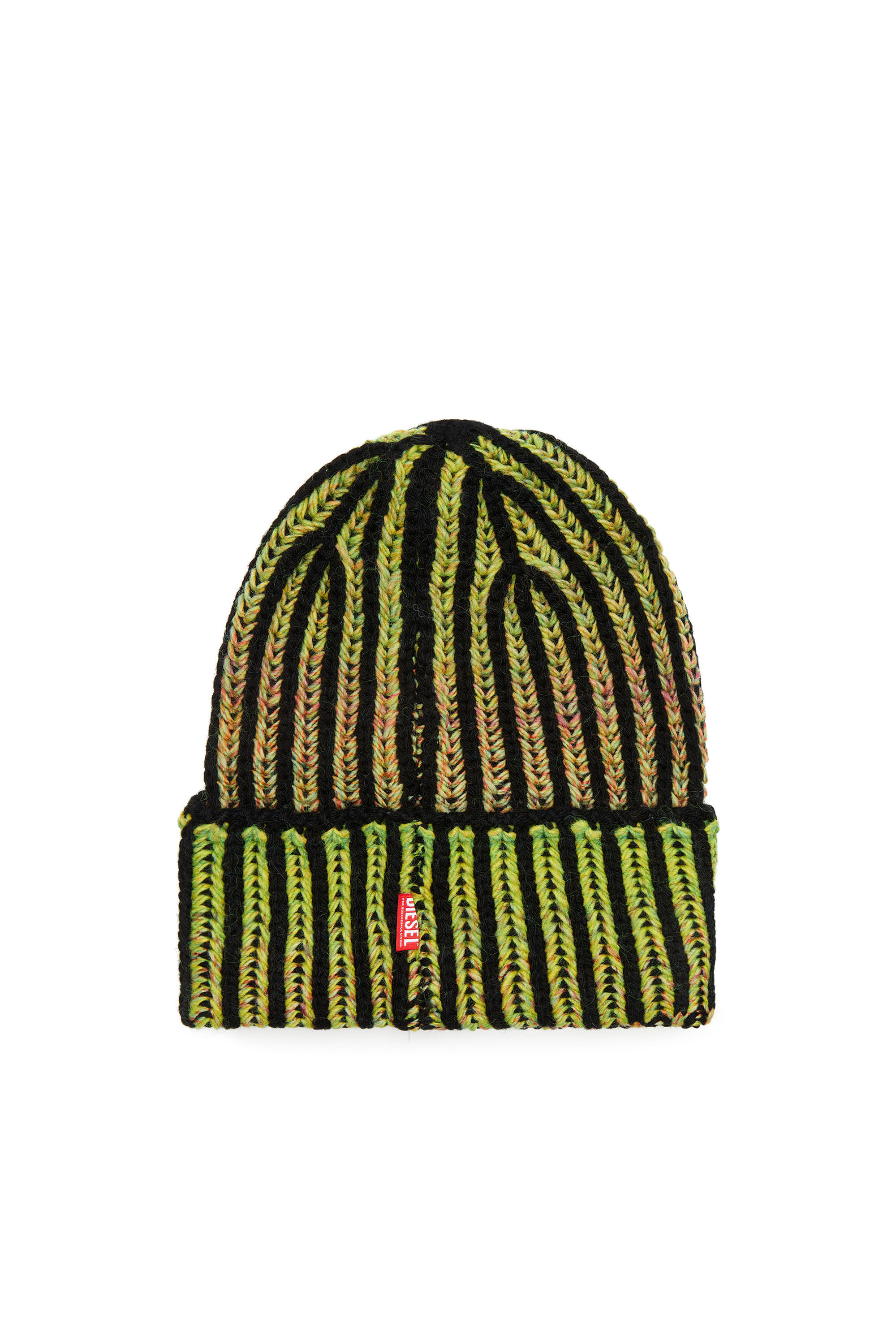 K-BIRBY Ribbed beanie with dégradé neon stripes｜マルチカラー 