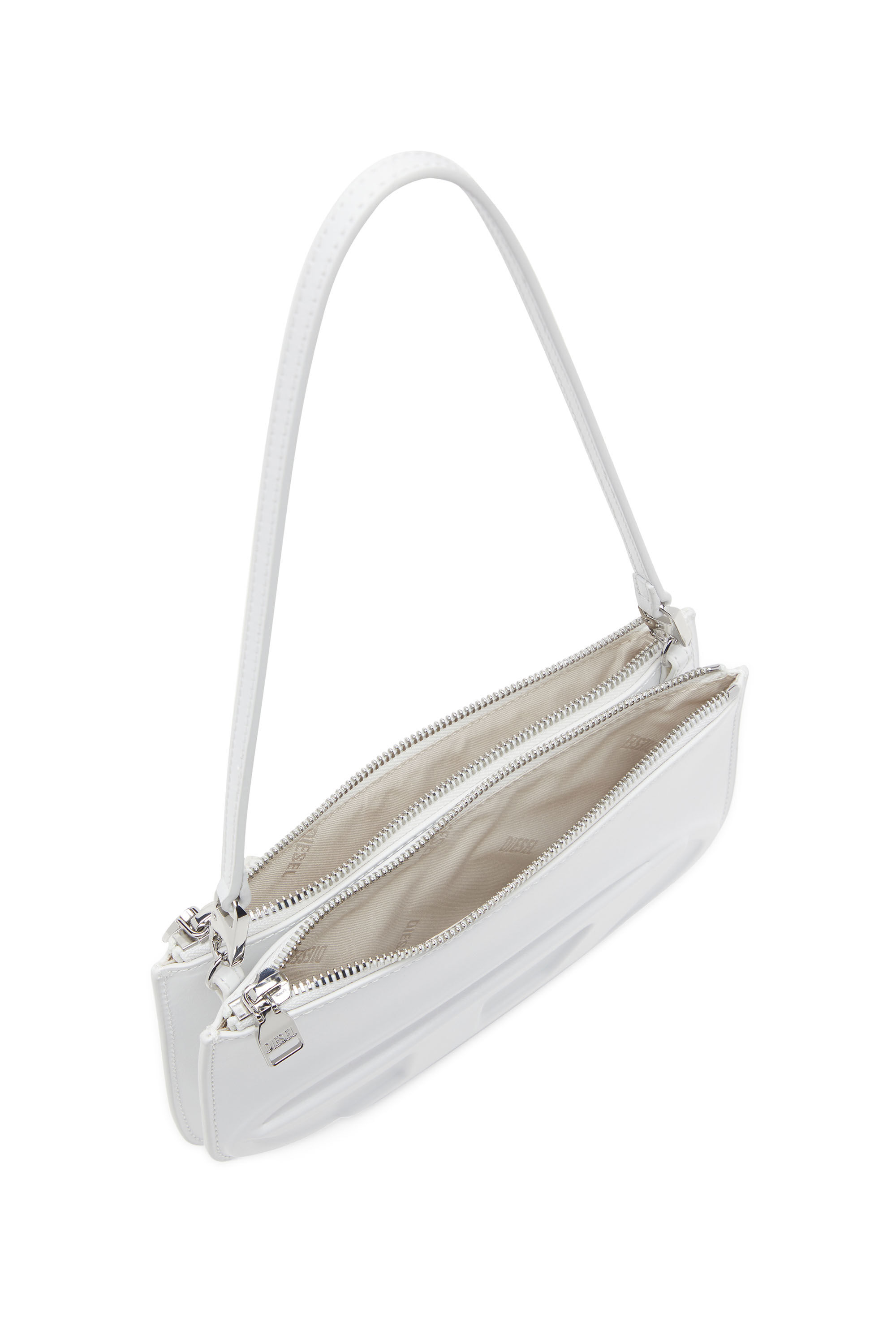 Diesel - 1DR TWIN, Female's 1DR Twin-Double-pouch shoulder bag in printed leather in ホワイト - 4