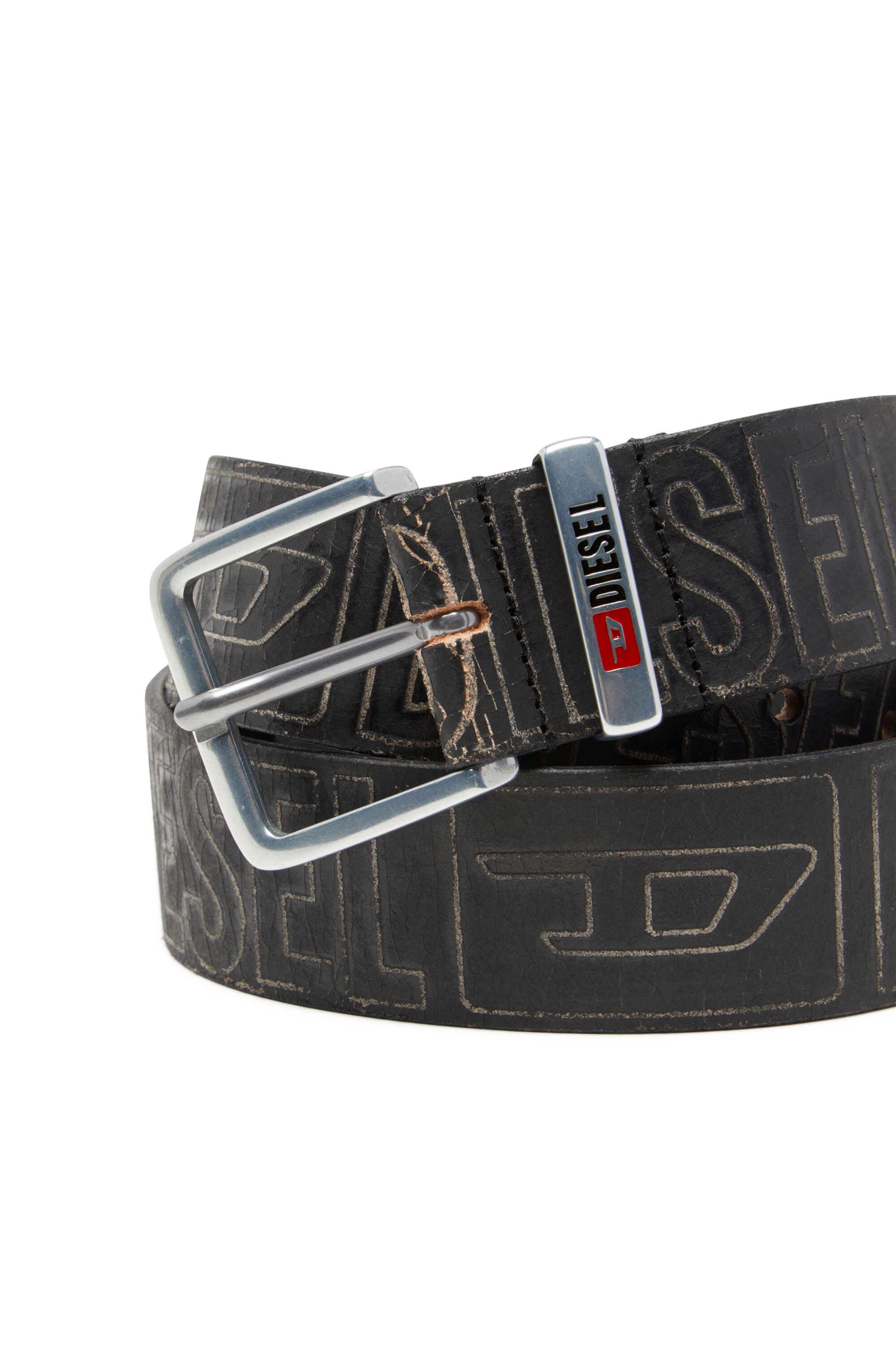 B-BISCOTTO OUTLINE レザーベルト｜ブラック｜メンズ｜DIESEL